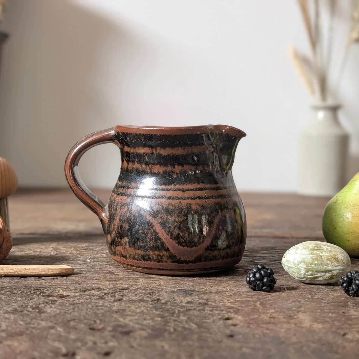 Winchcombe Pottery Black and Terracotta Slipware Jug