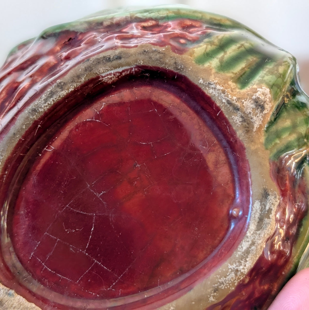 Majolica Strawberry Lidded Jam Pot