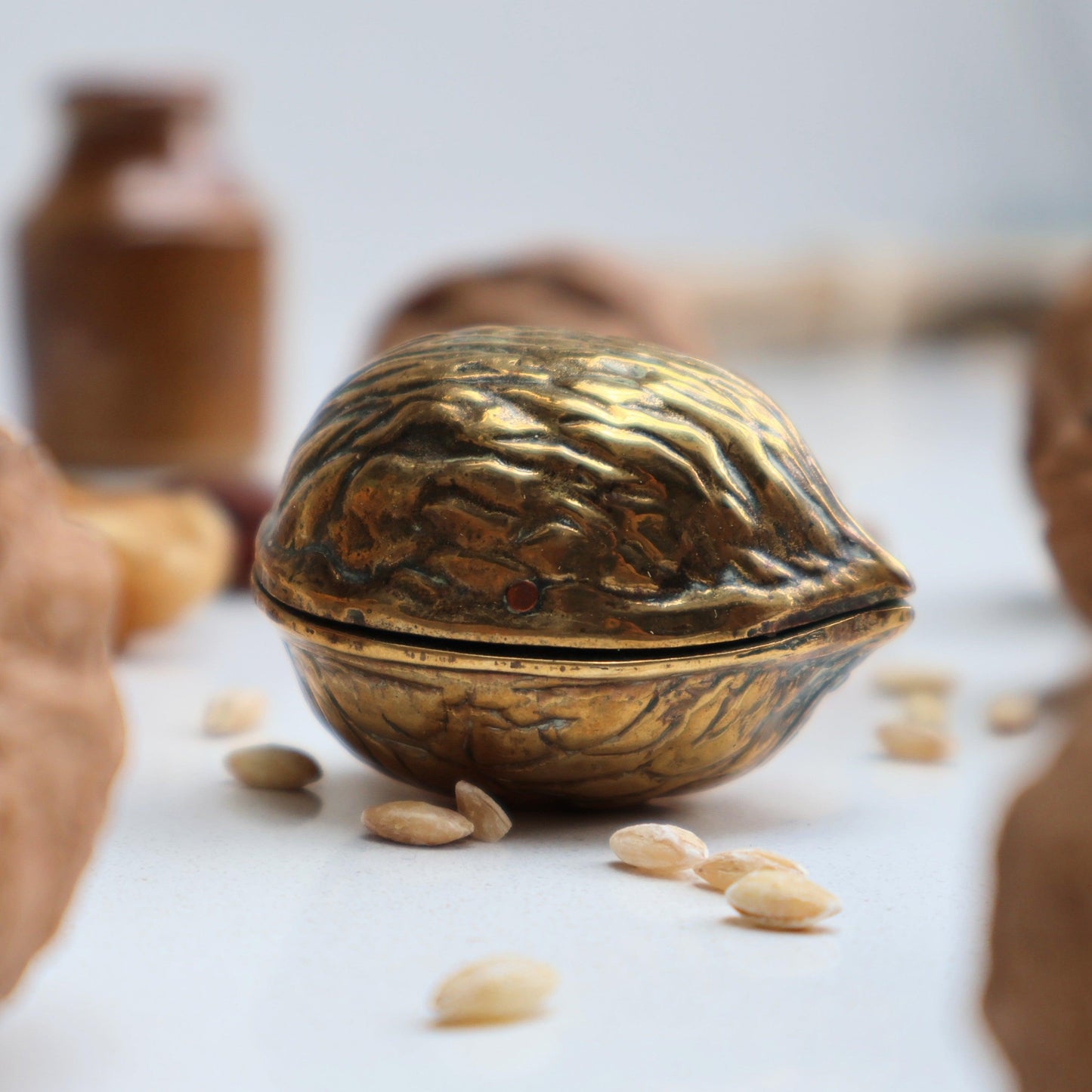 Small Brass Walnut and Thimble