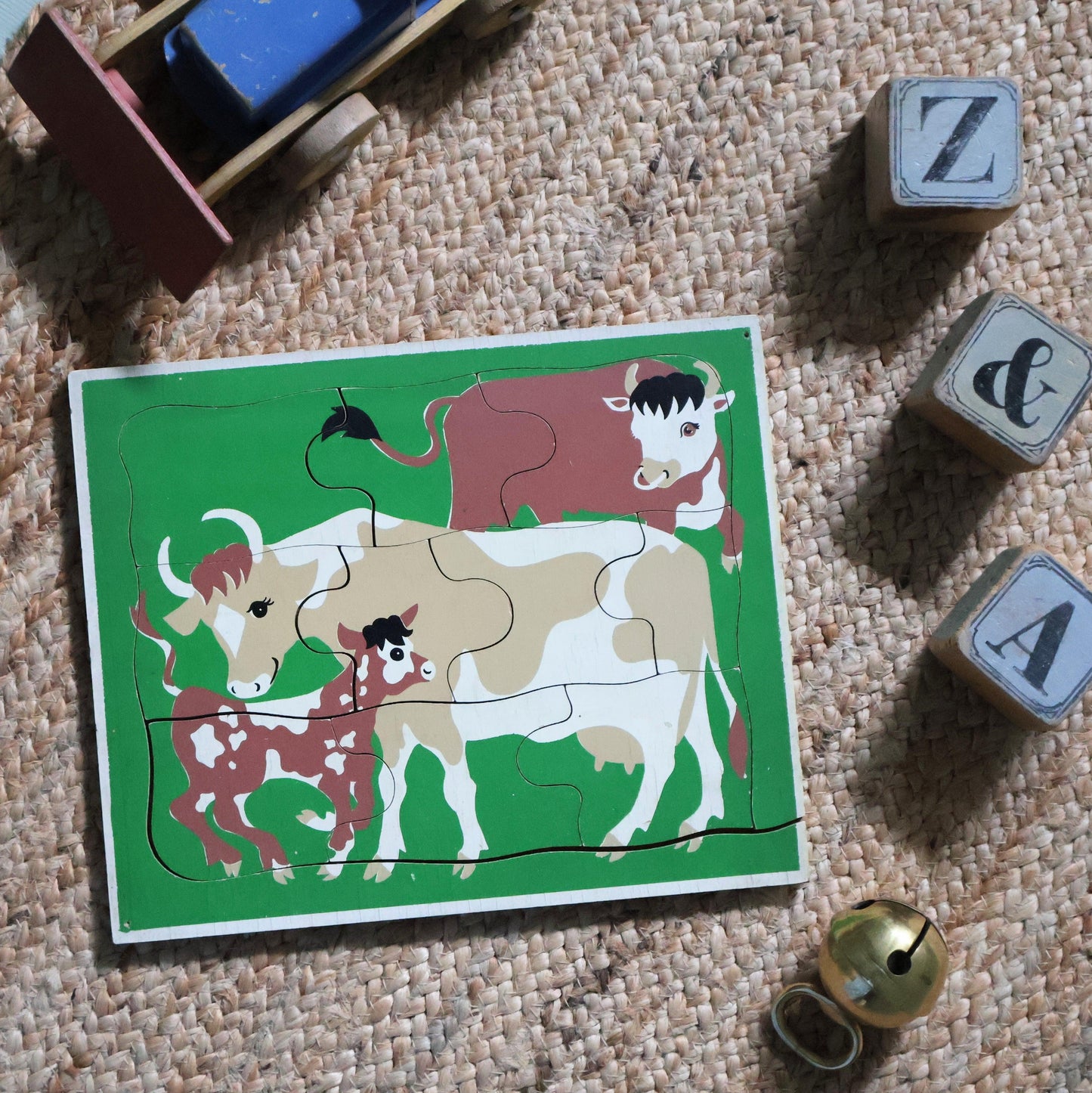 Vintage Children's Puzzle - Cattle