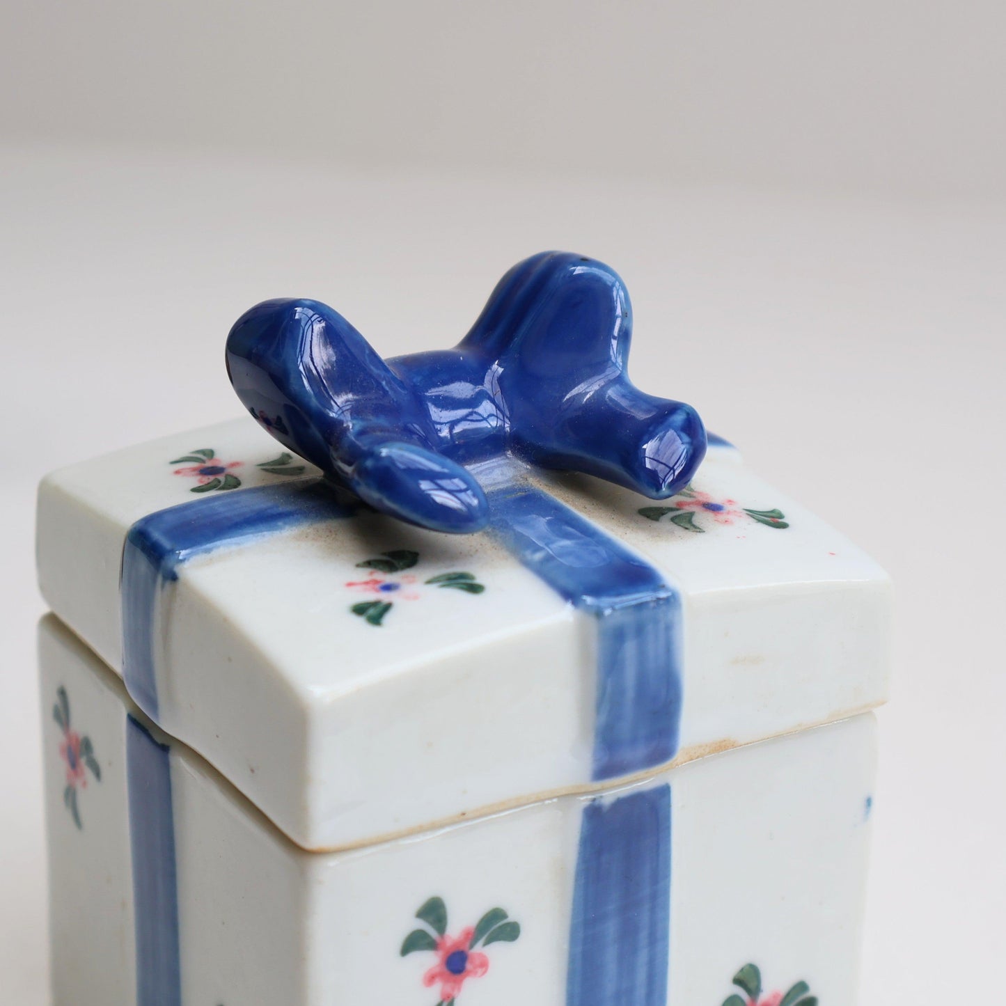 Blue Bow Trinket Box