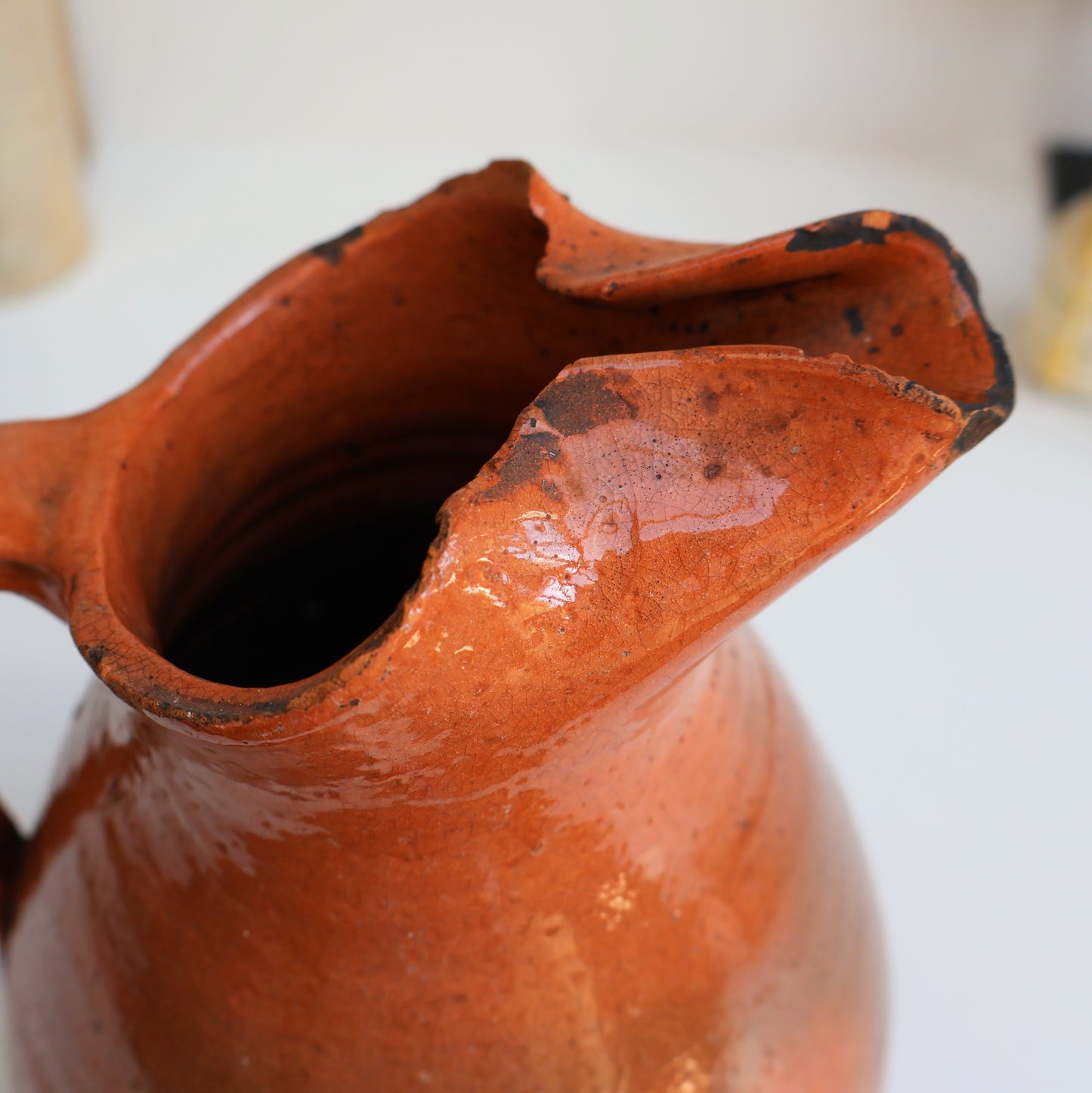 French Rustic Stoneware Jug - Terracotta