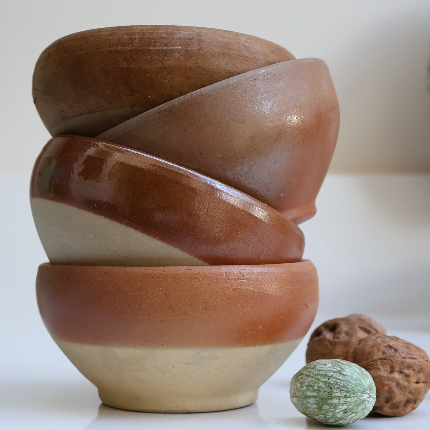 Rustic French Stoneware Bowls (4)