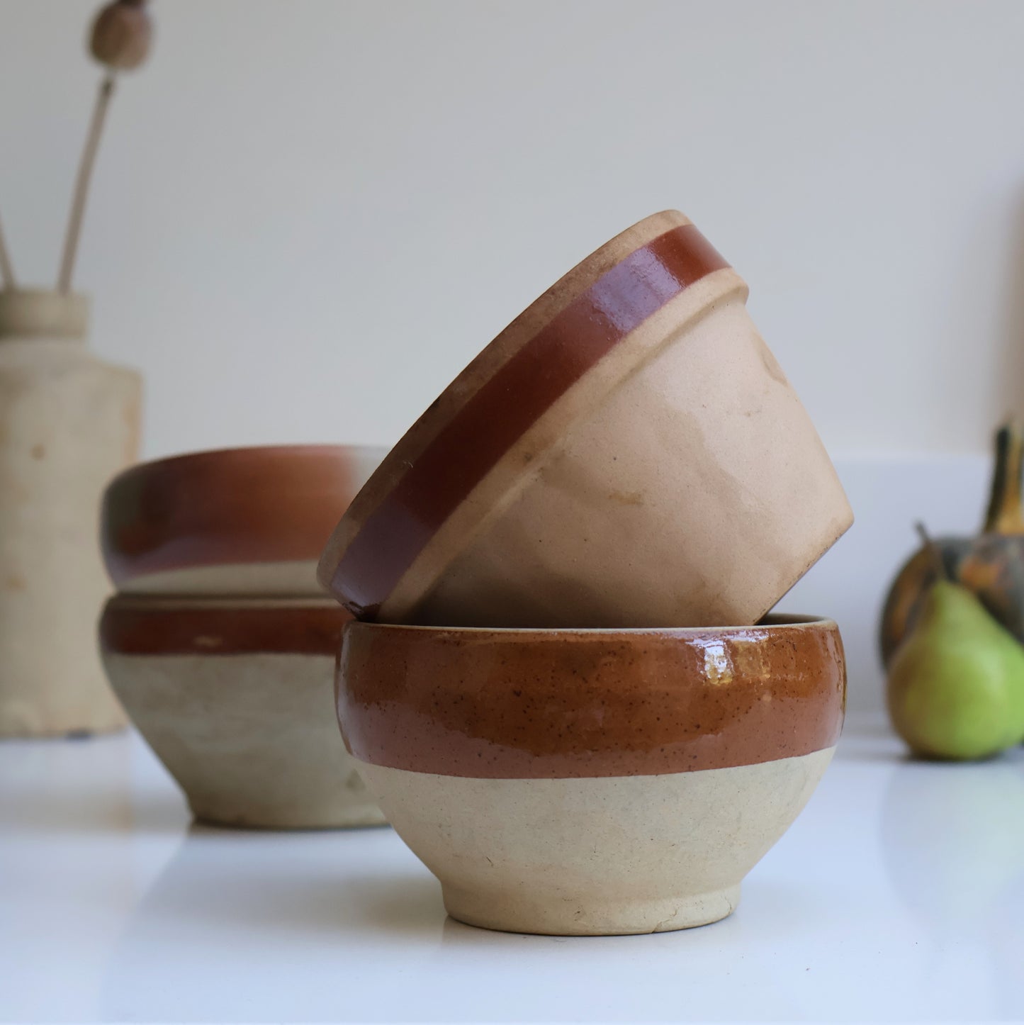 Small French Stoneware Bowls (4)