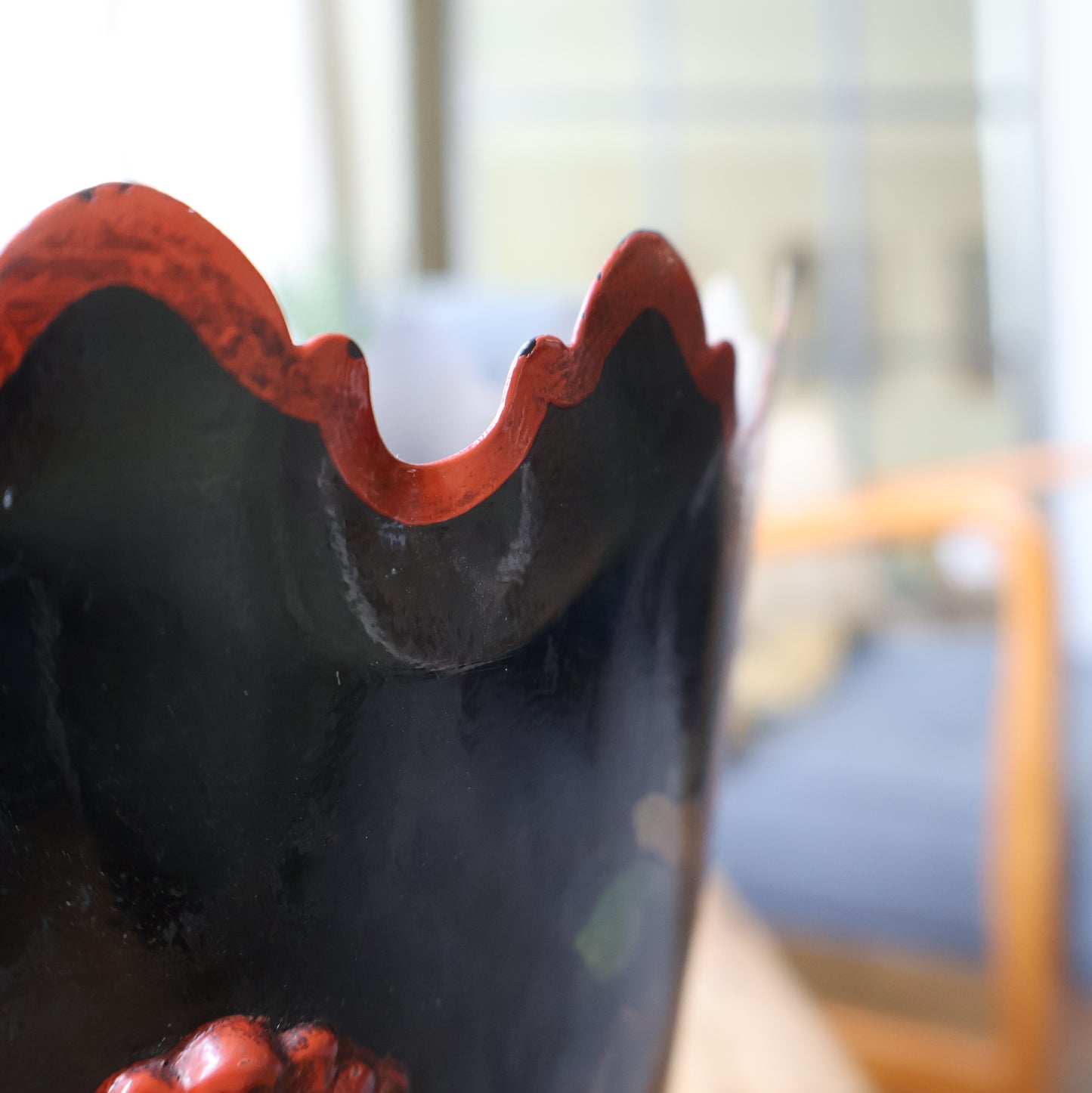 Italian Painted Toleware Lion Cachepot/Paper Bin