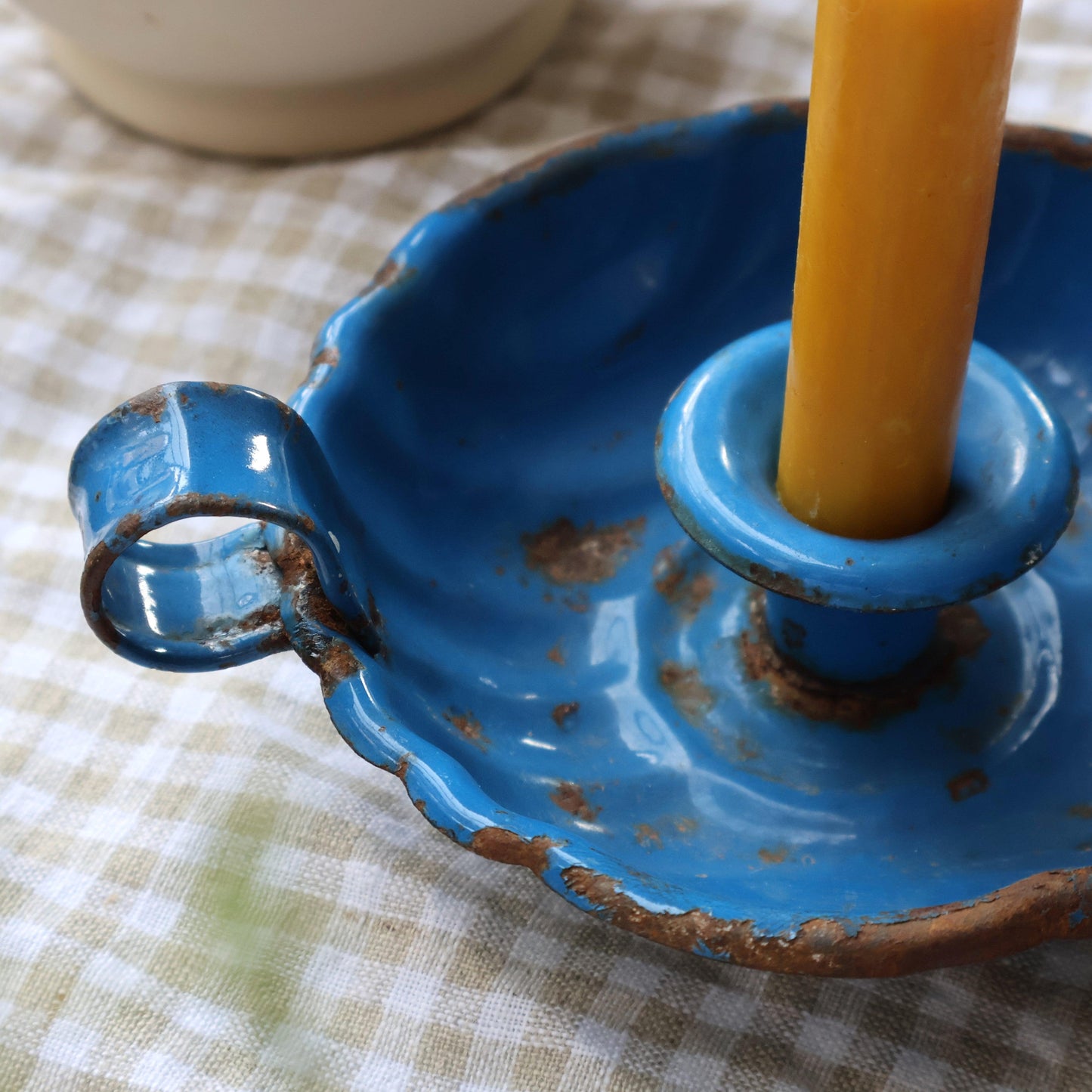 Enamel Chamberstick - Blue