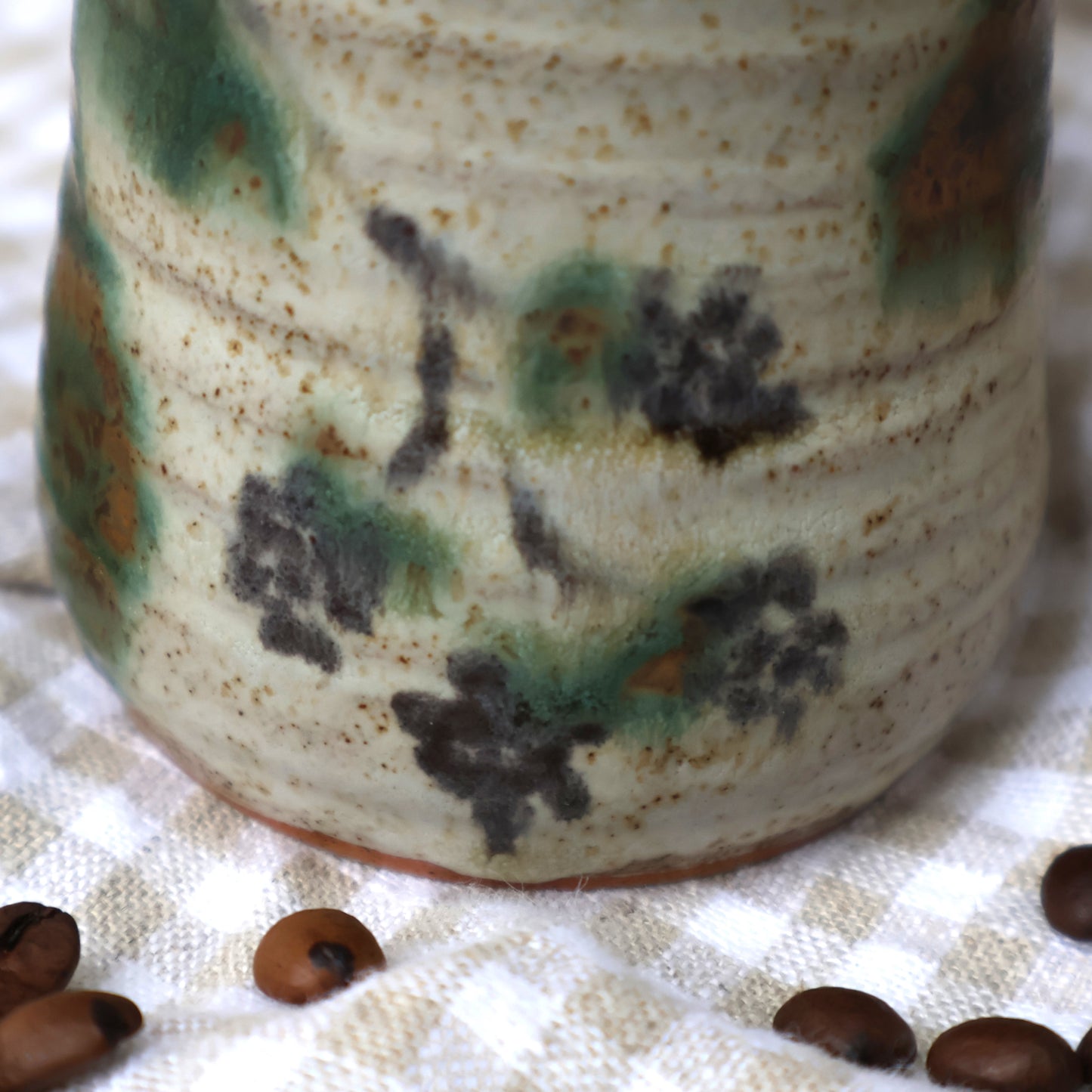 Studio Pottery Mug with Floral Decoration