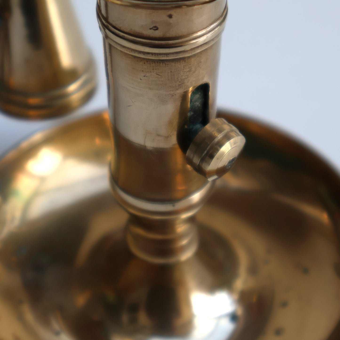 Vintage Brass Chamberstick Candle Holder with Snuffer