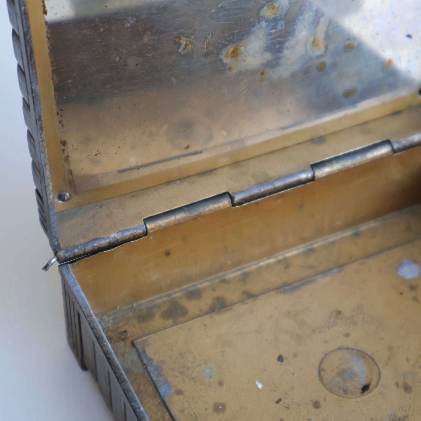 Vintage Metal Box with Eiffel Tower Paris Mirror Design