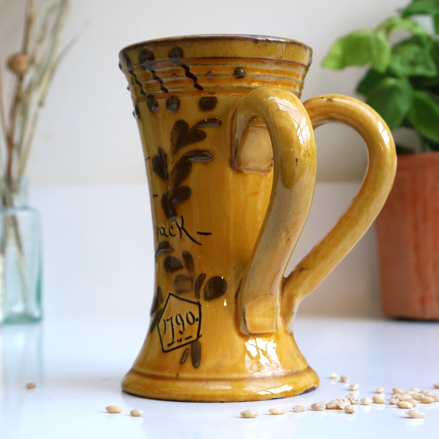 Exeter Art Motto Tankard with Twin Handles