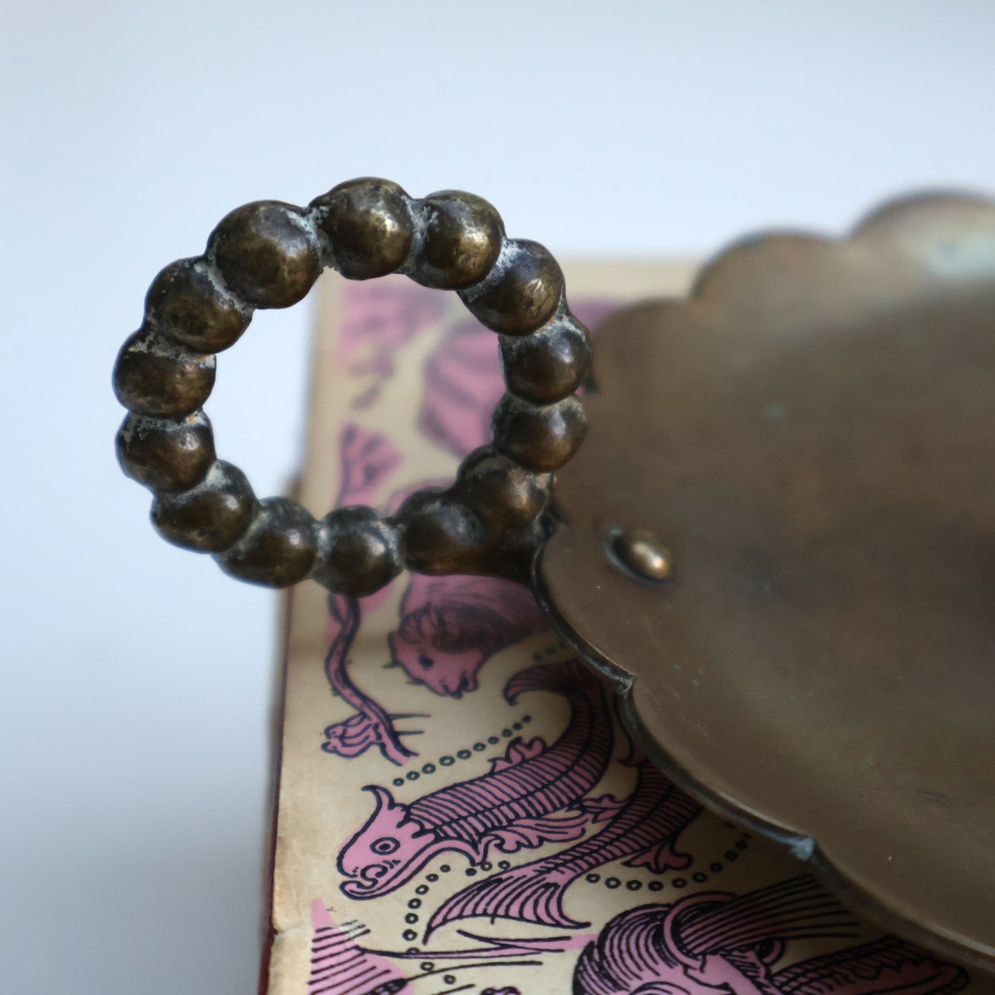 Scallop-Edged Metal Chamberstick Candle Holder