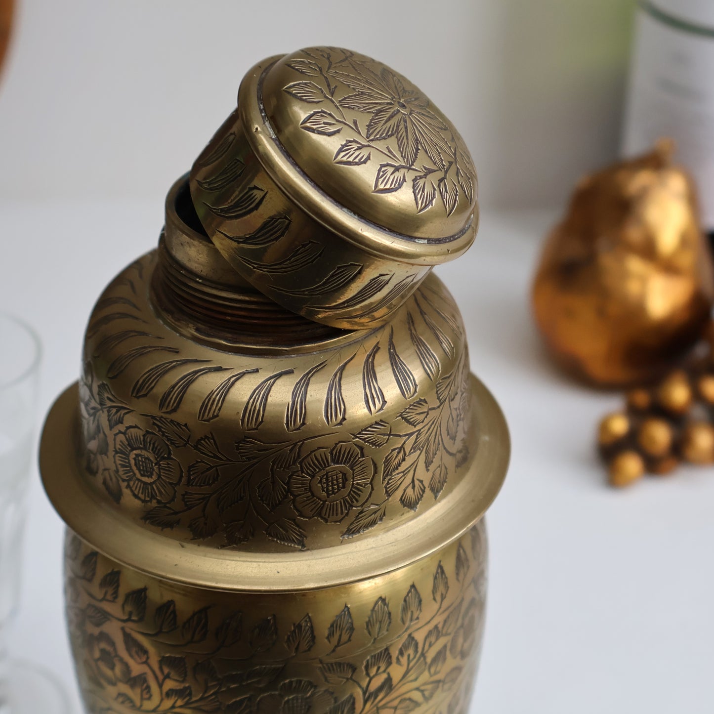 Vintage Brass Indian Cocktail Shaker