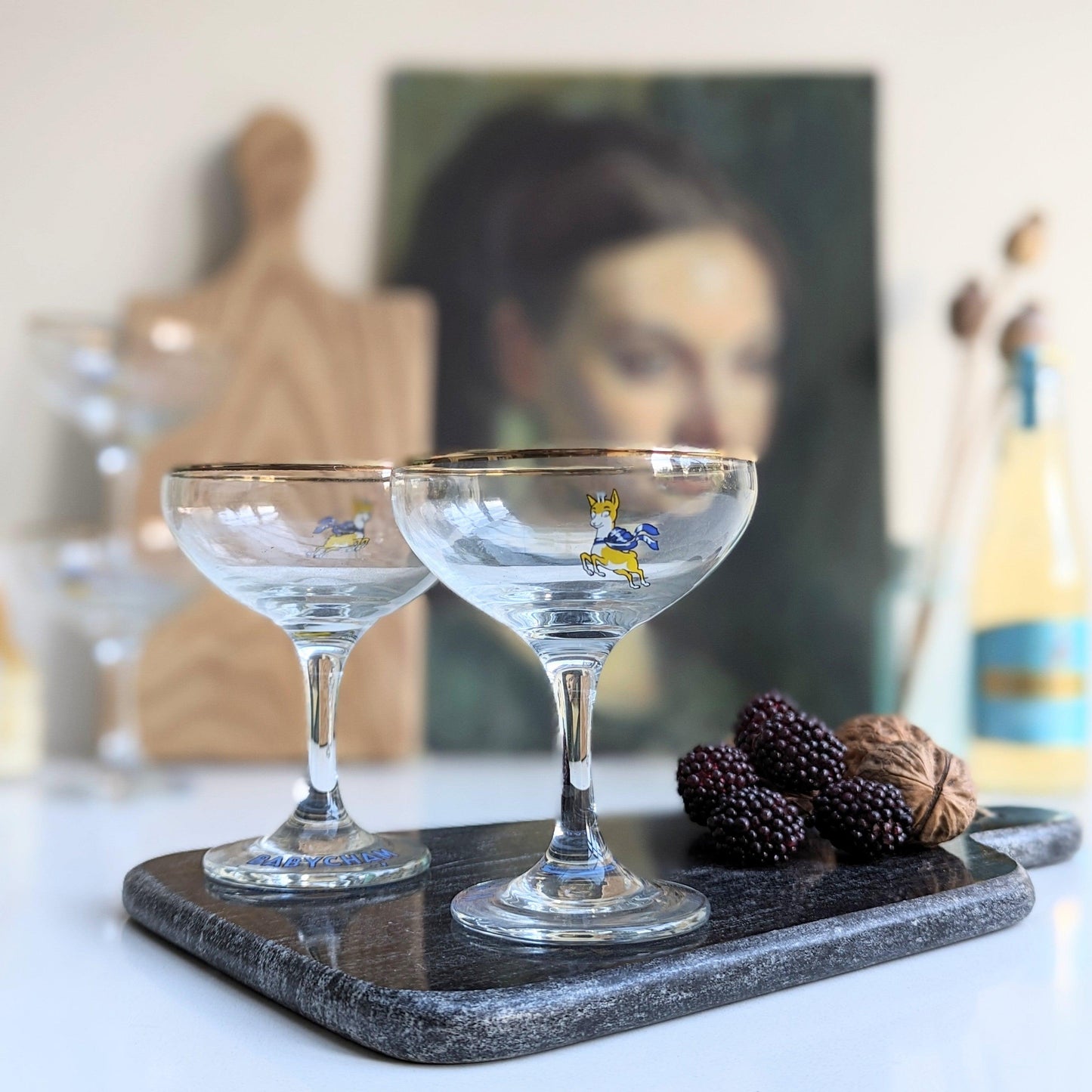 Babycham Glasses 1970s Style (Set of 4)