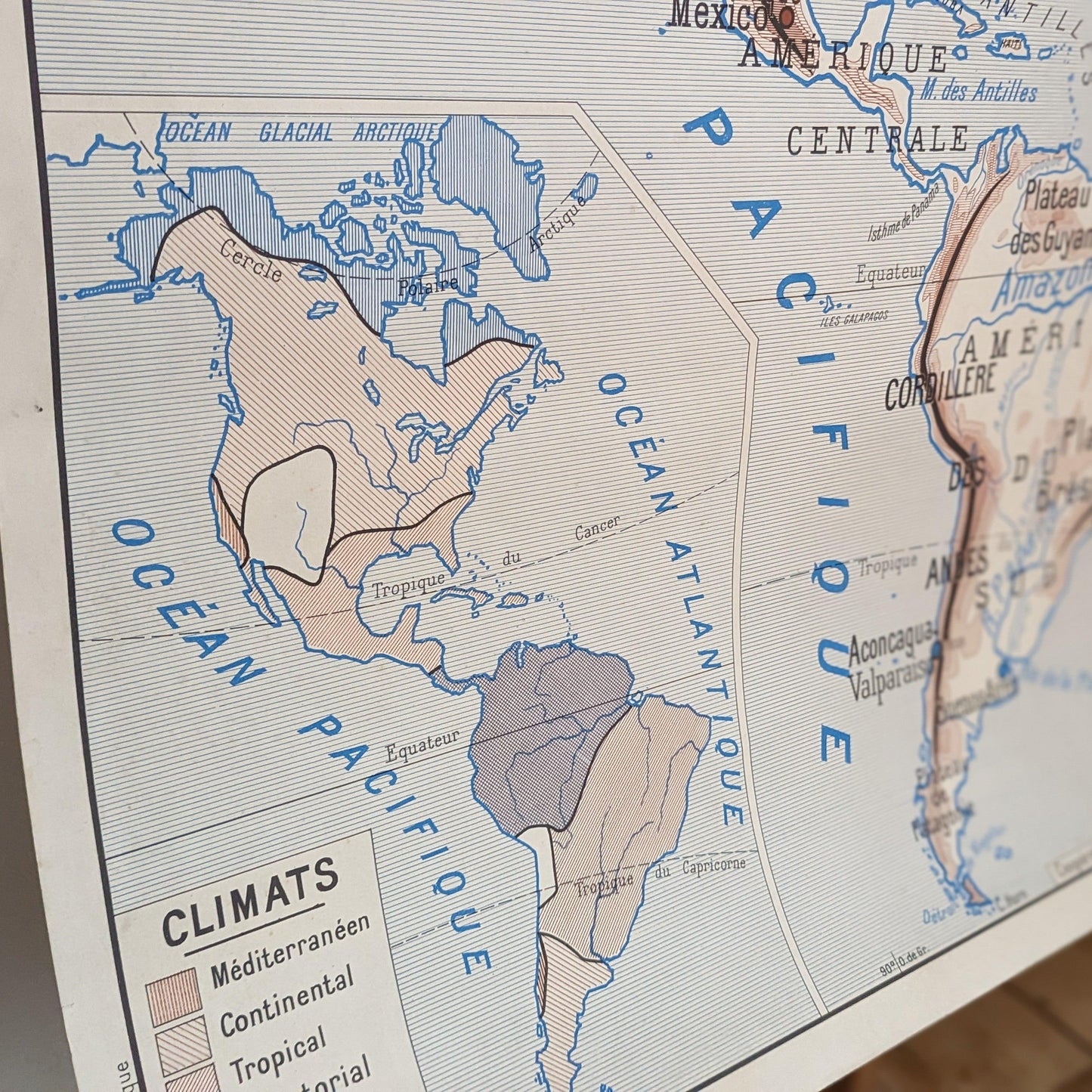 Vintage French Poster - Political and Physical America