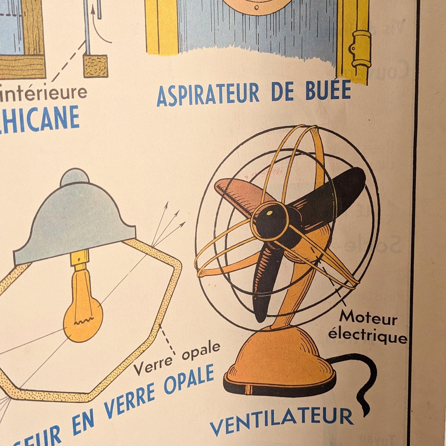 Vintage French Poster - Electrical Appliances and Ventilation/Lights