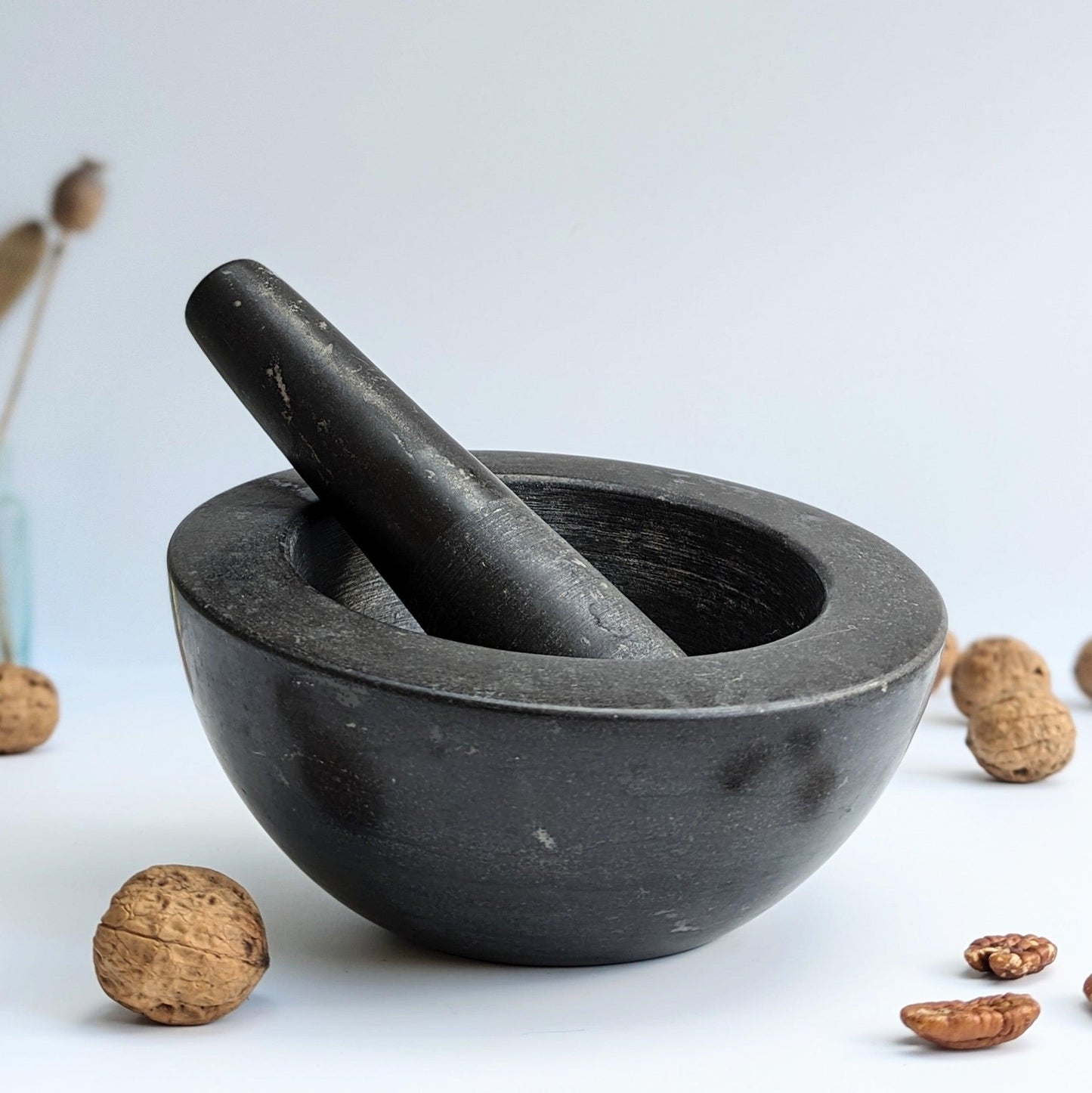 Large Black Pestle and Mortar
