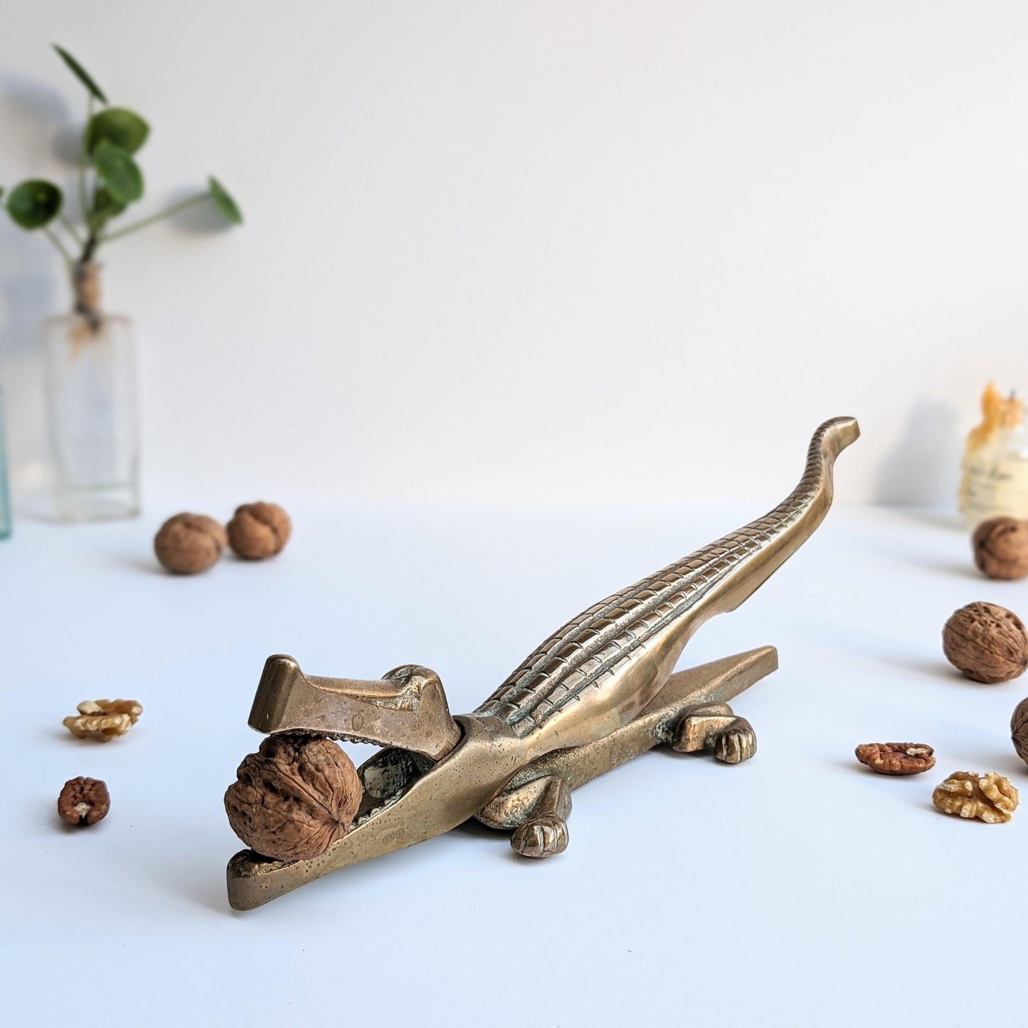 Brass Crocodile Nutcracker