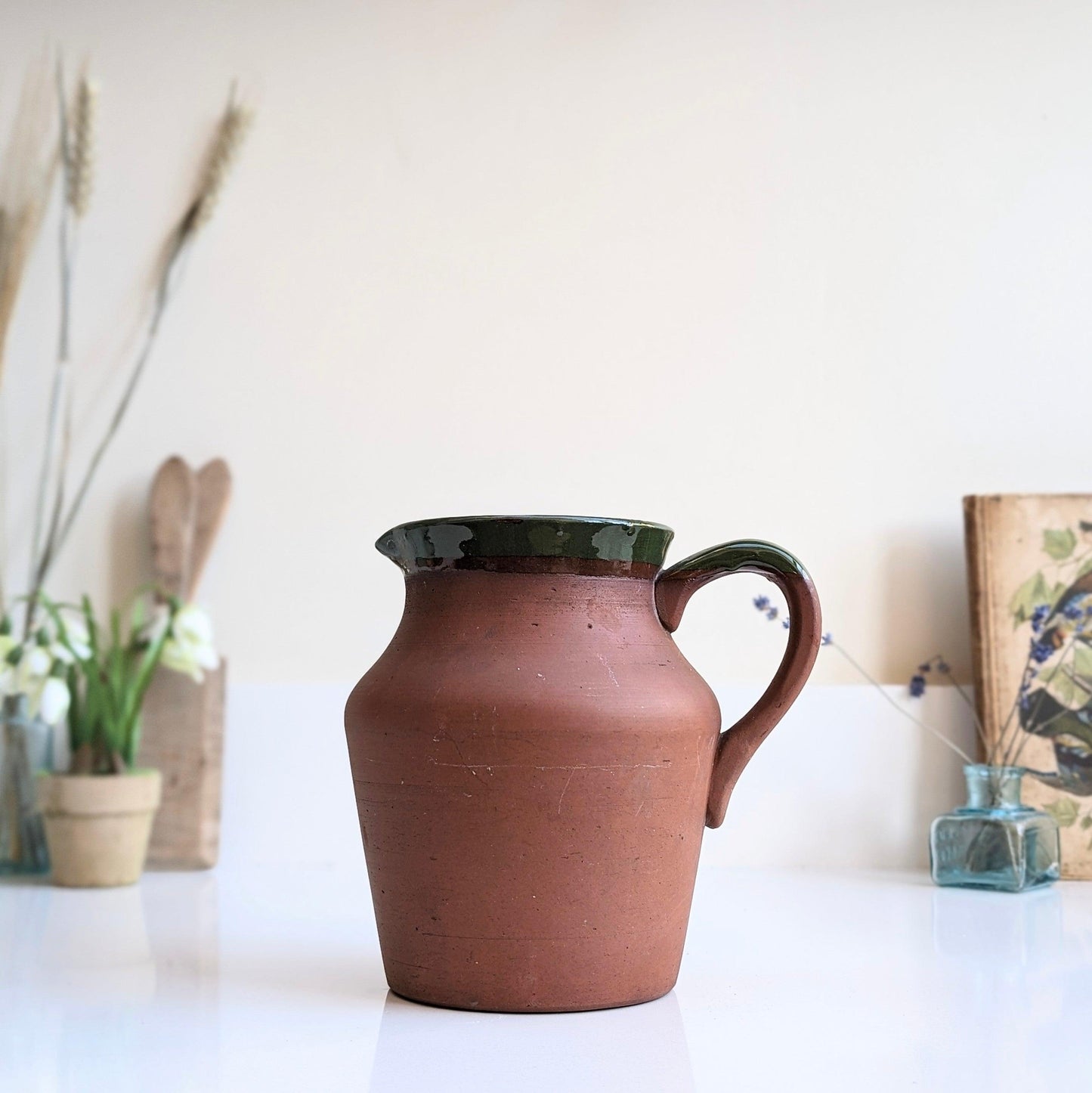 Terracotta Slipware Jug (Green)