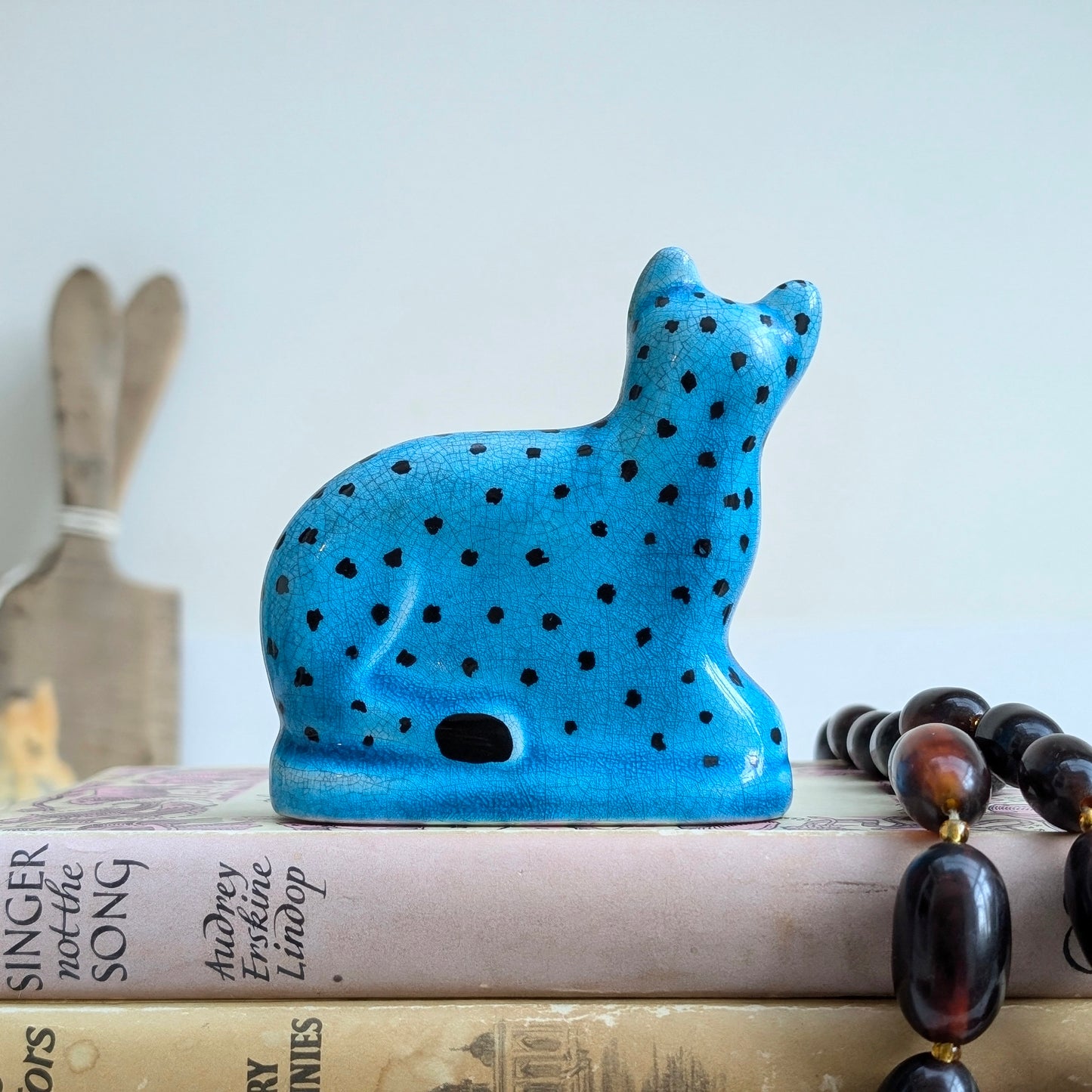 British Museum Pottery Blue Cat Figurine