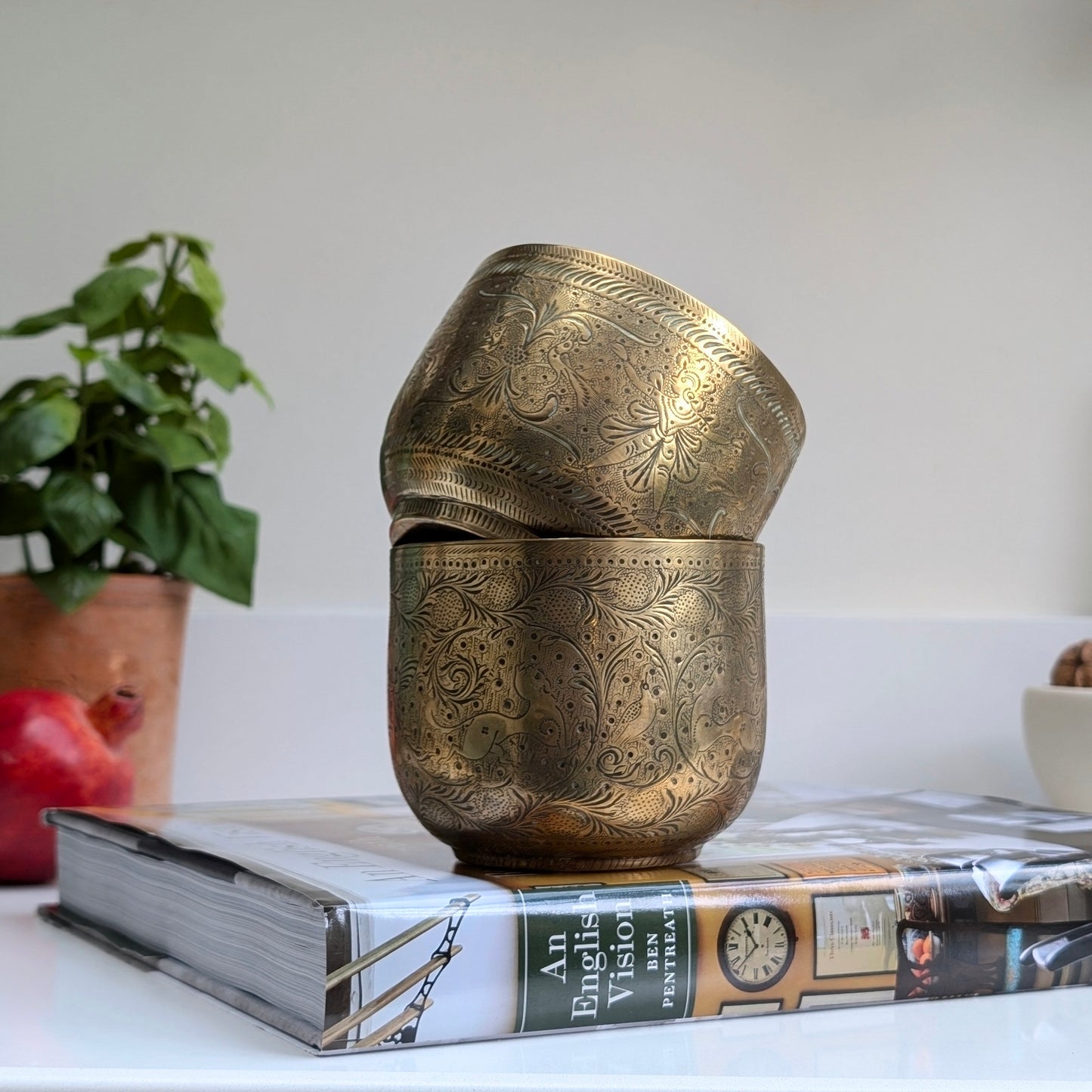 Stunning Brass Plant Pots (Small Pair)