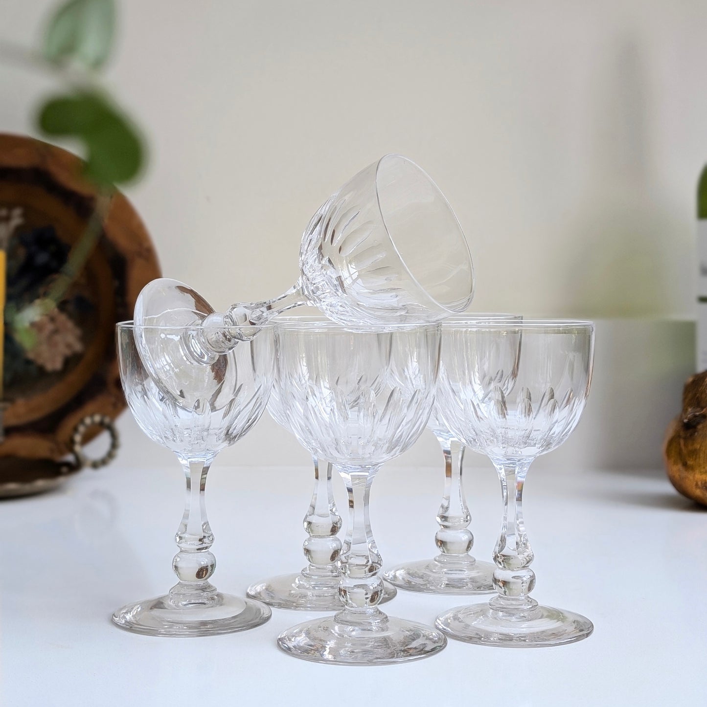 Stunning Set of 6 Crystal Port Wine Glasses