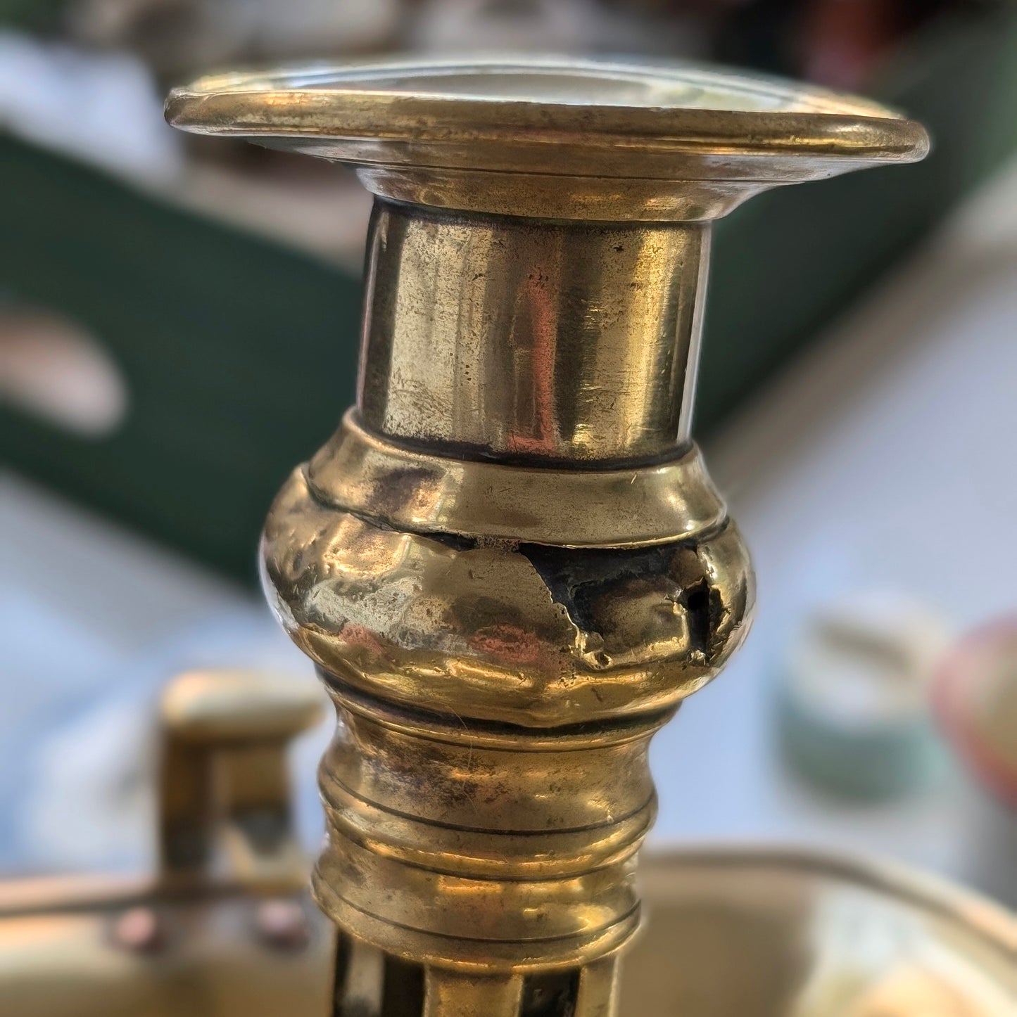 Vintage Rectangle Base Chamberstick Candle Holder