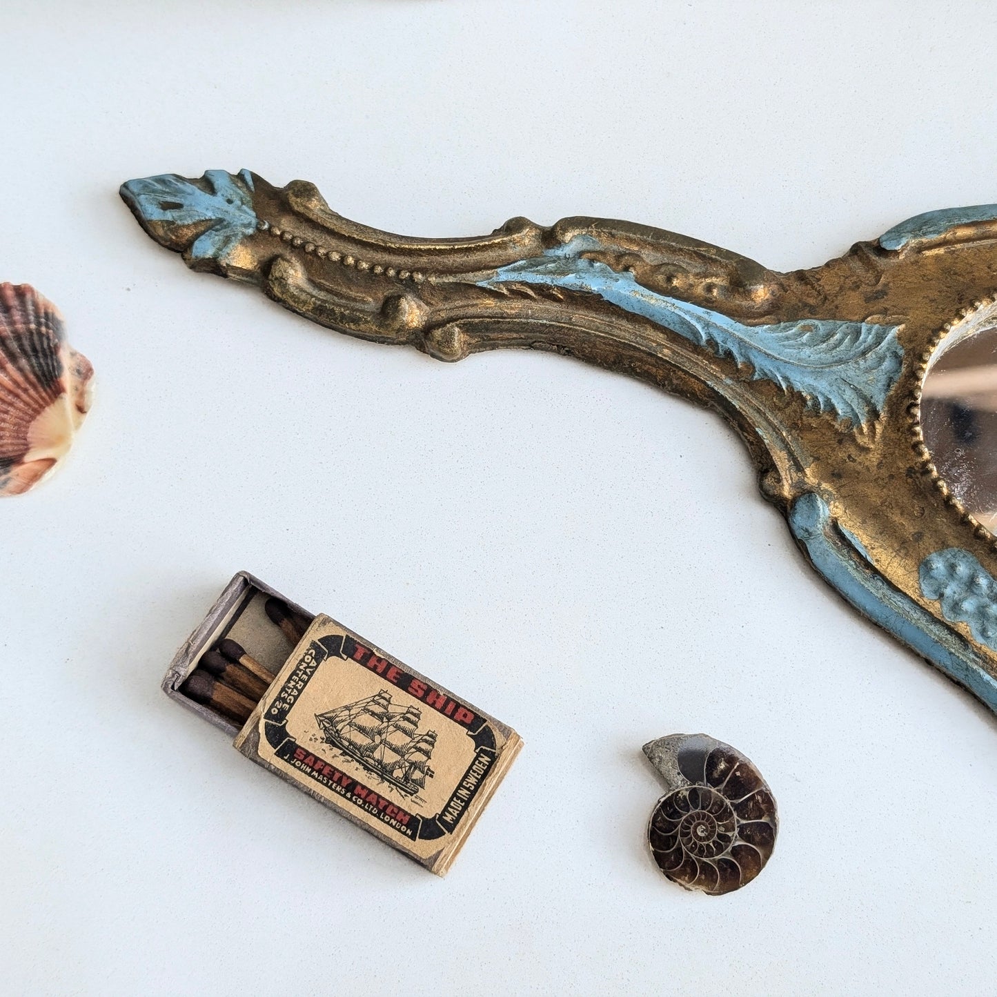 Vintage Florentine Wooden Hand Mirror