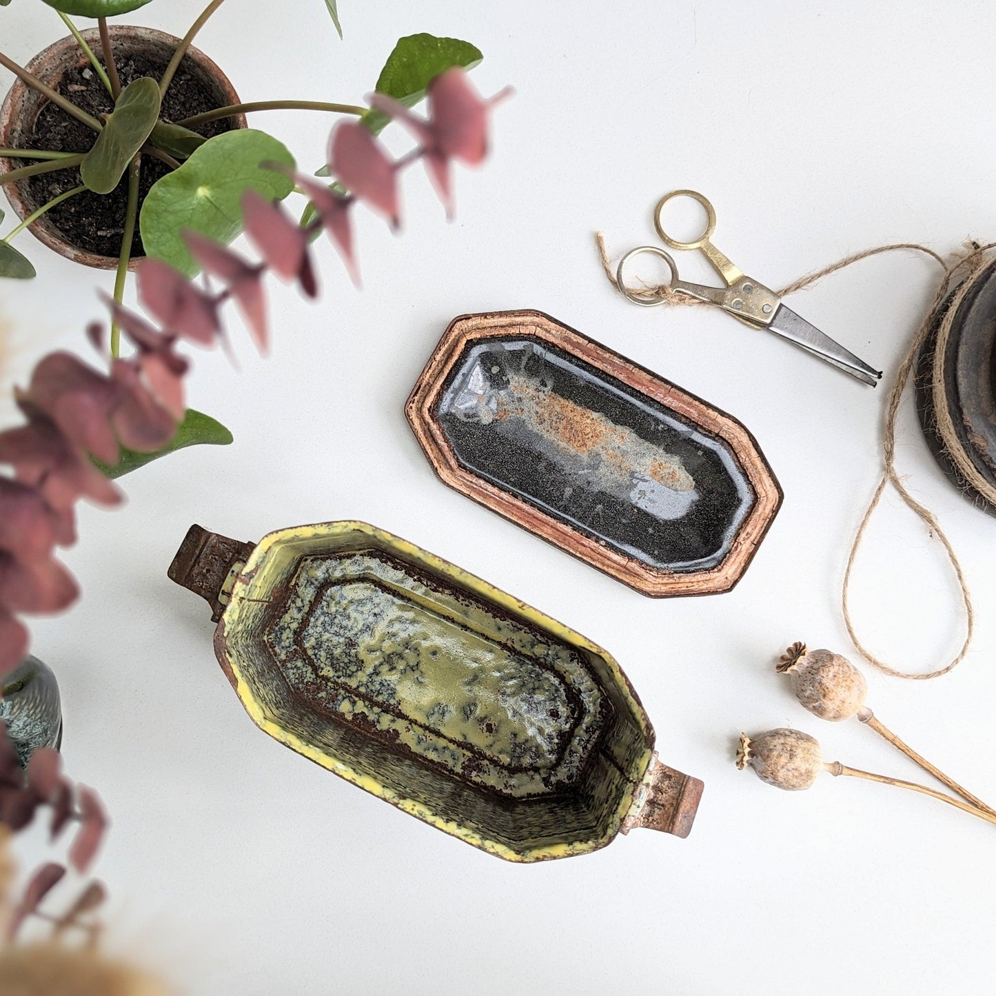 French Enamel Lunch Pail - Splatter Yellow