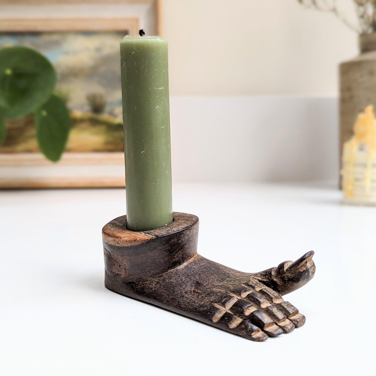 Wooden Foot Candleholder