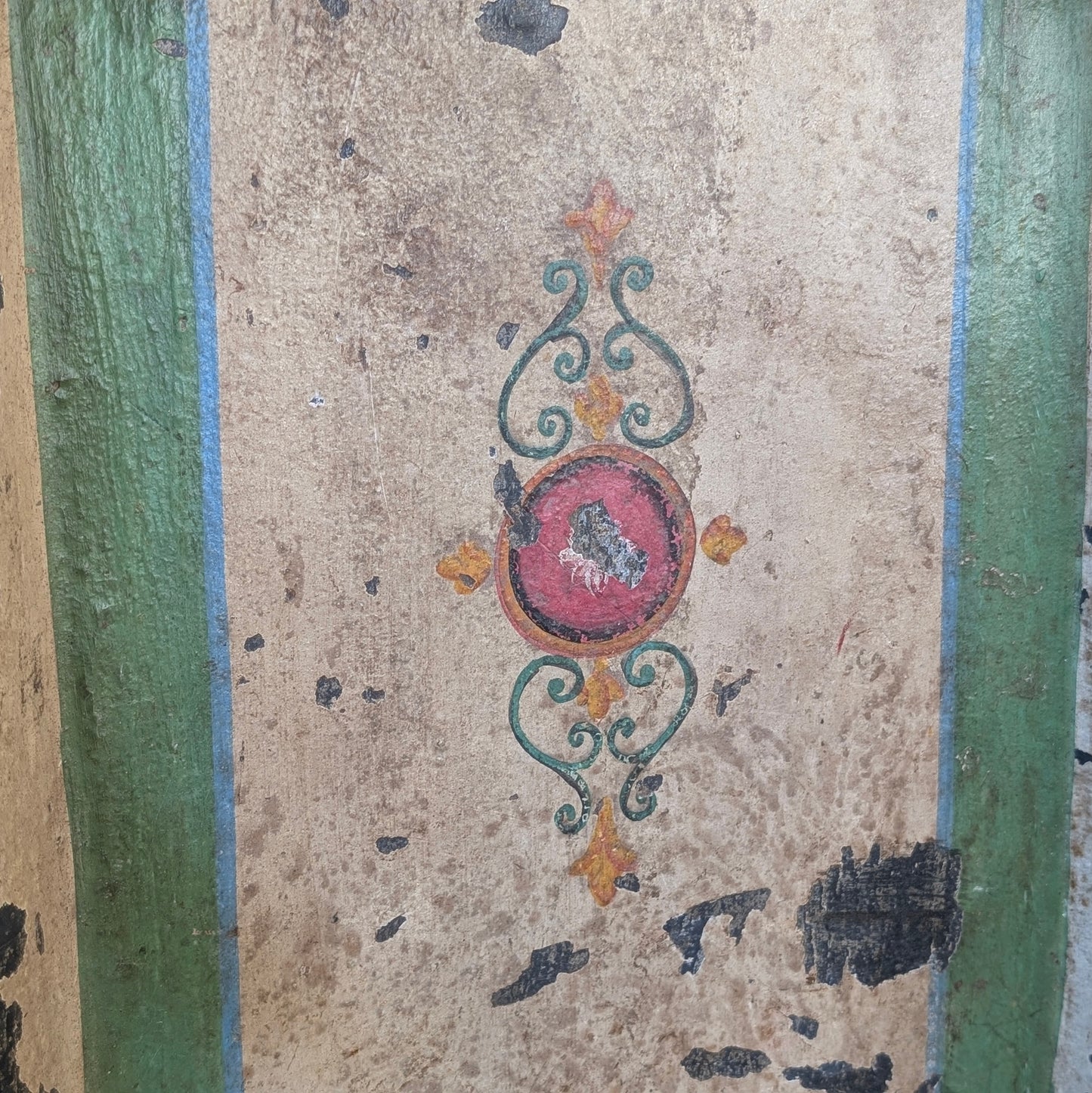 Antique Metal Tole Painted Tray