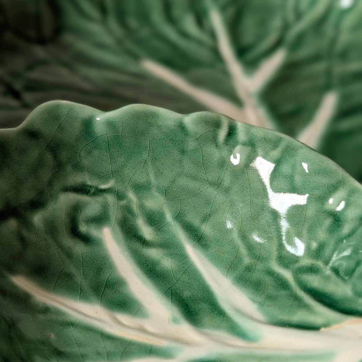 Bordallo Pinheiro Green Cabbage Leaf Serving Plate