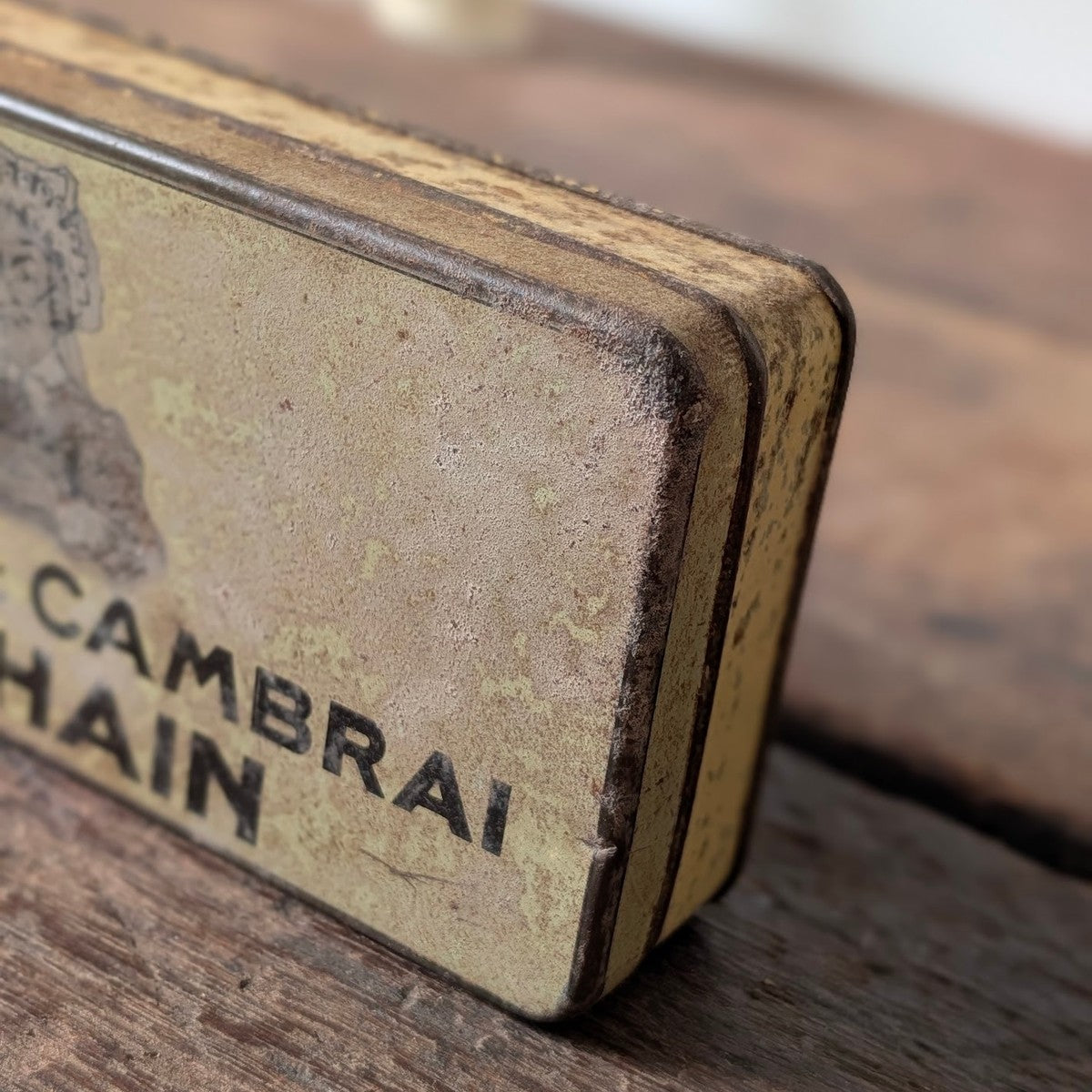 French Betises de Cambrai Afchain Advertising Tin