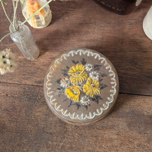 Vintage Round Floral Tin