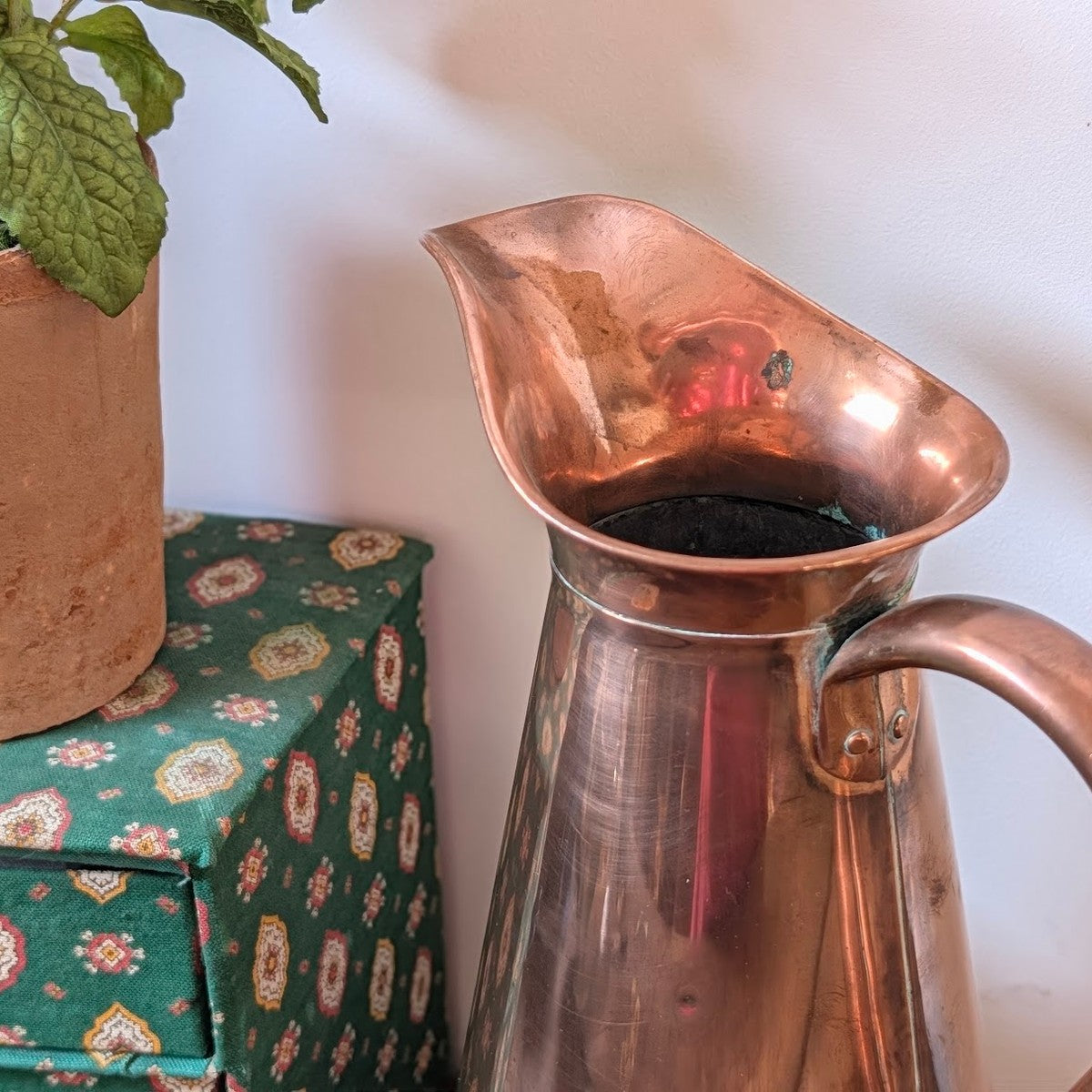 Tall Vintage Copper Water Jug