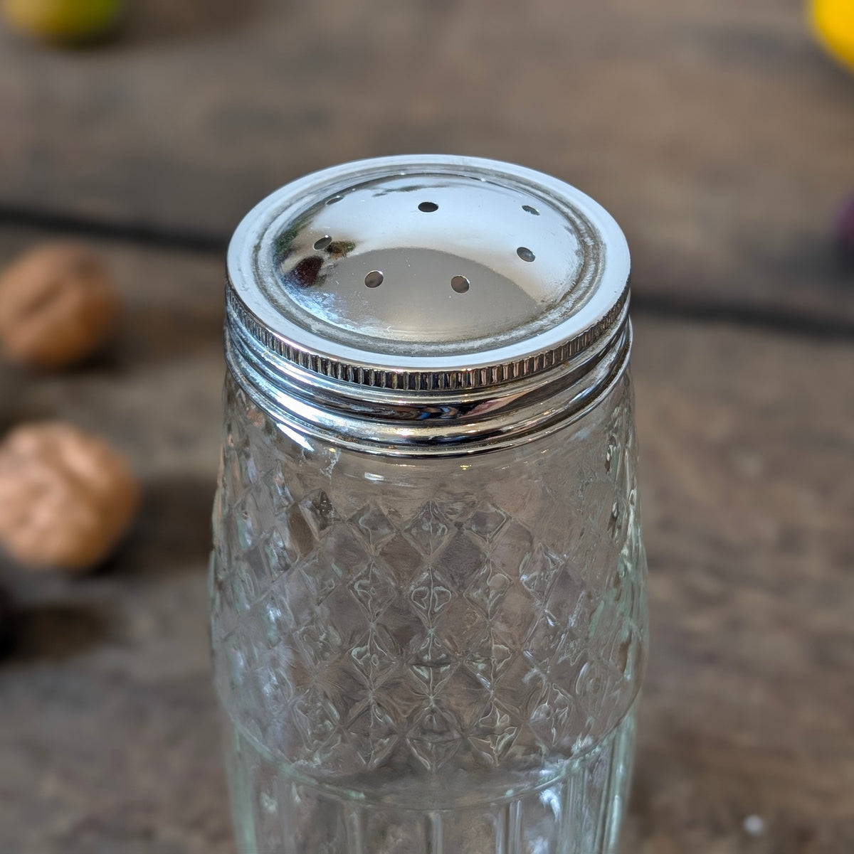 Vintage Ribbed Glass Sugar Shaker