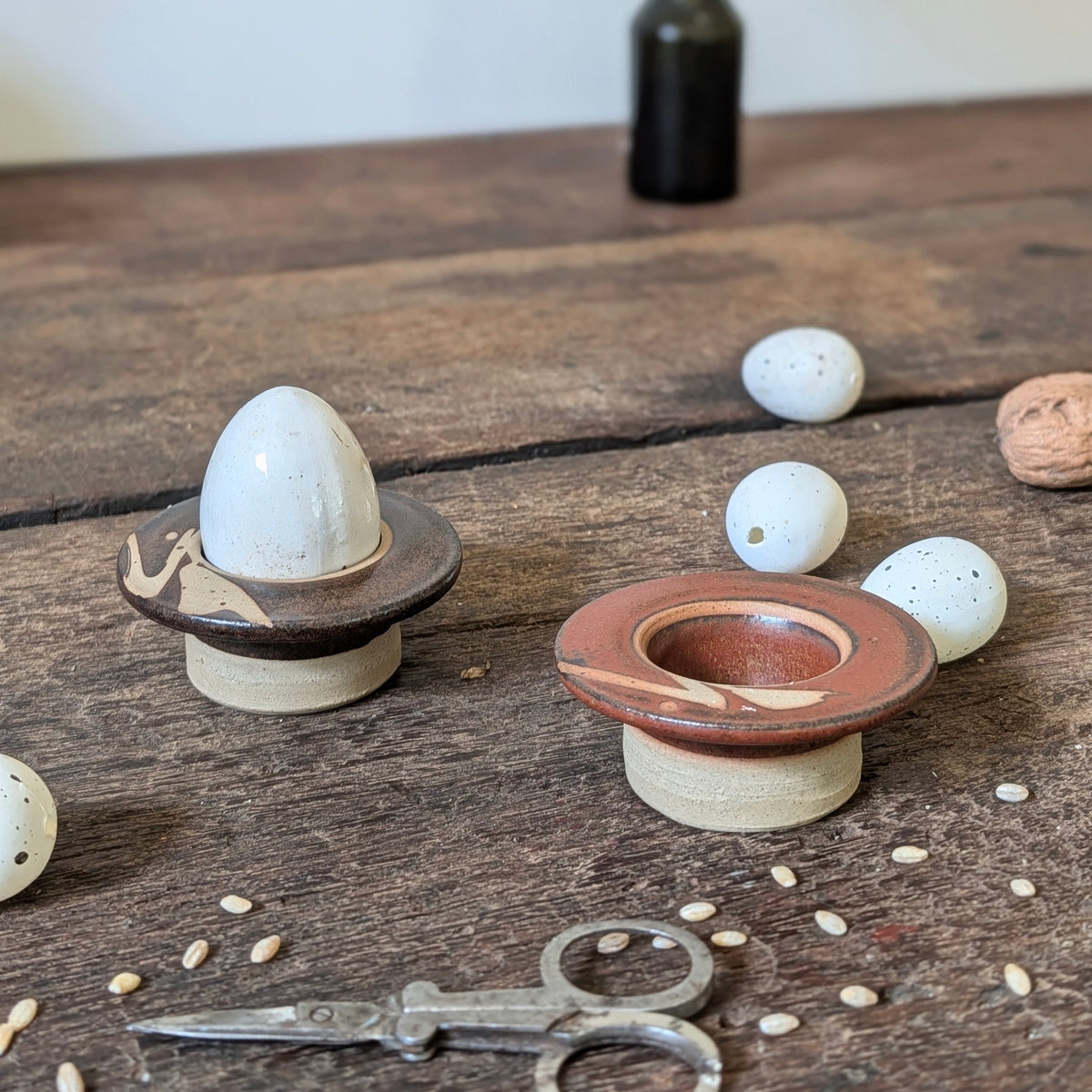 Rare Mid-century Robert/Sheila Fournier Lacock Studio Pottery Egg Cups