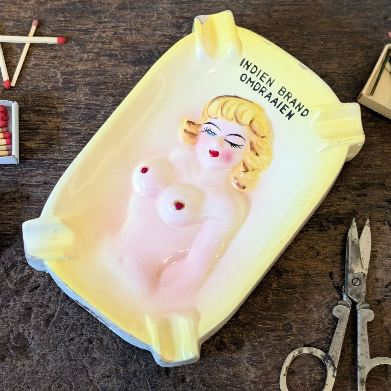 Vintage 1950s 'Turn Me Over' Ashtray