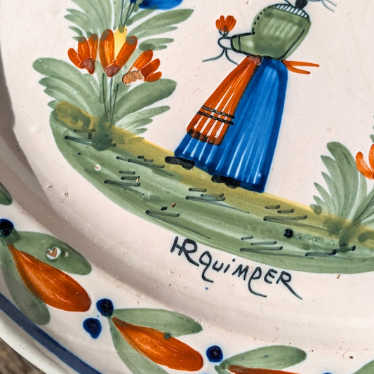 Hand-Painted French Quimper Pottery Plate