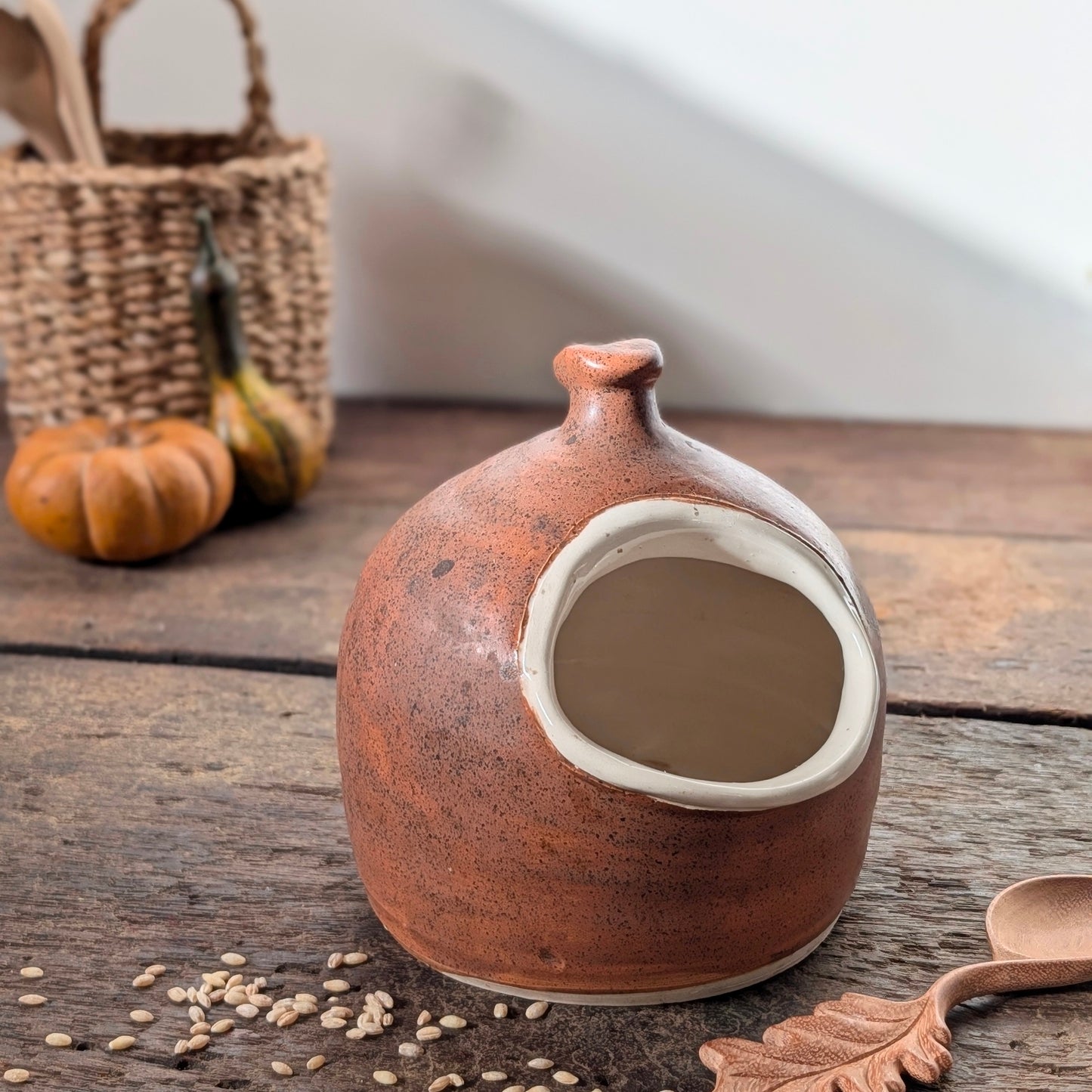 Studio Pottery Warm Brown Salt Pig