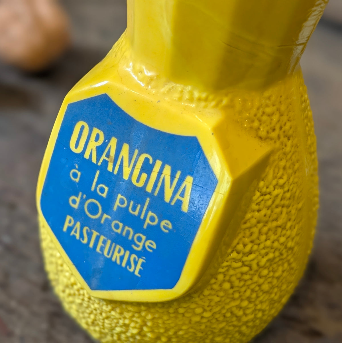 Yellow Orangina Advertising Straw Holder
