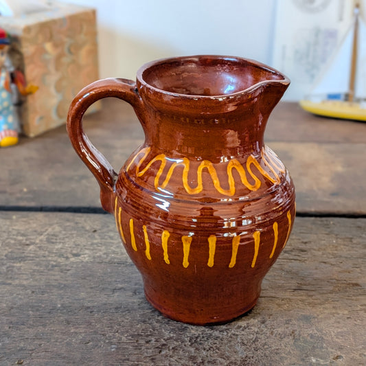 Brown Glazed French Earthenware Jug