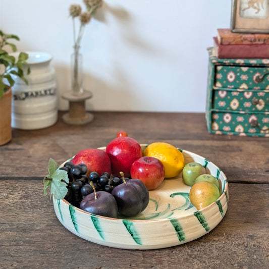 Studio Pottery Hand-Painted Bird Motif Fruit Bowl
