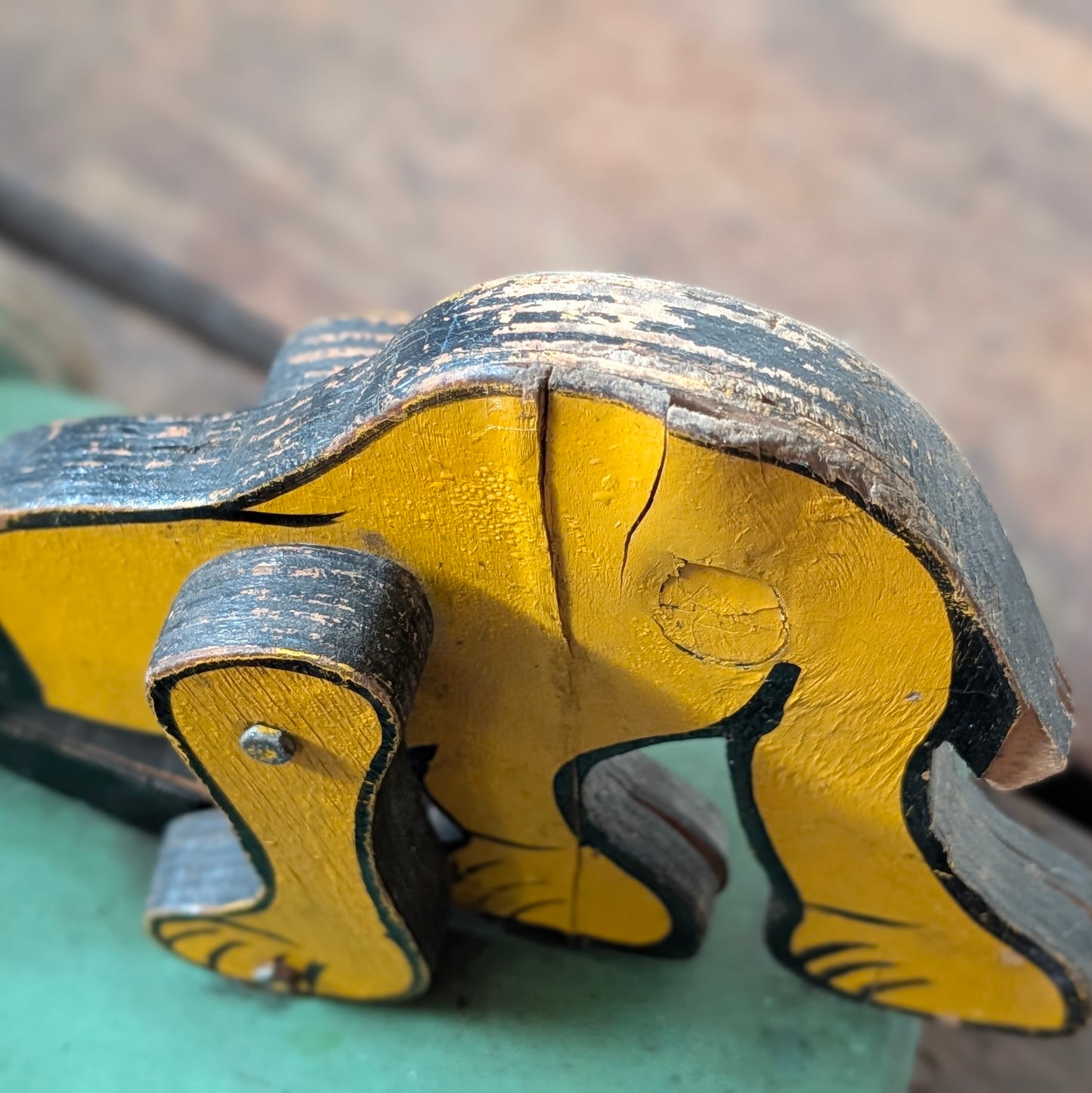 Vintage Disney Pluto Wooden Push Cart