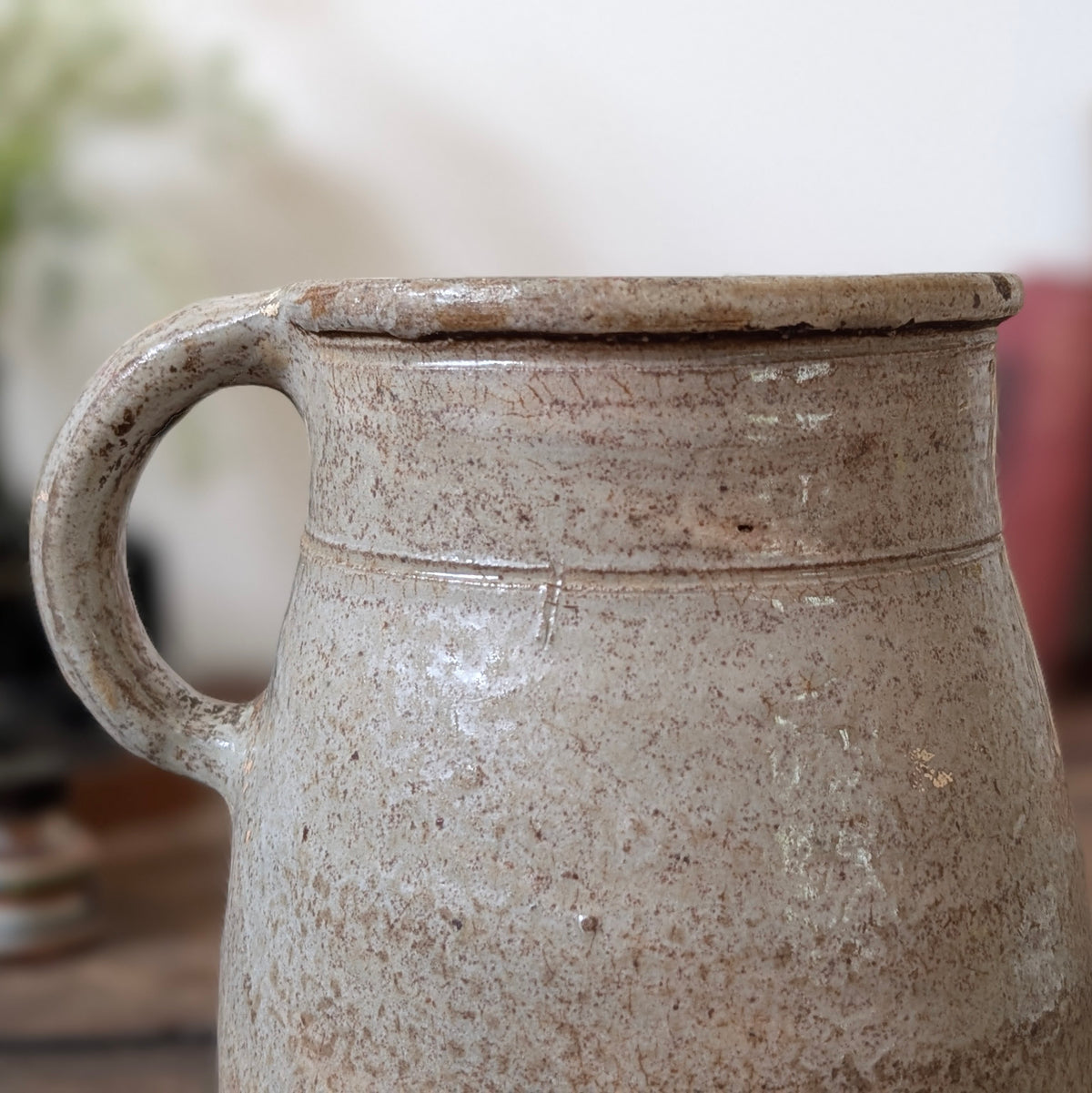 French Salt-Glazed Stoneware Jug