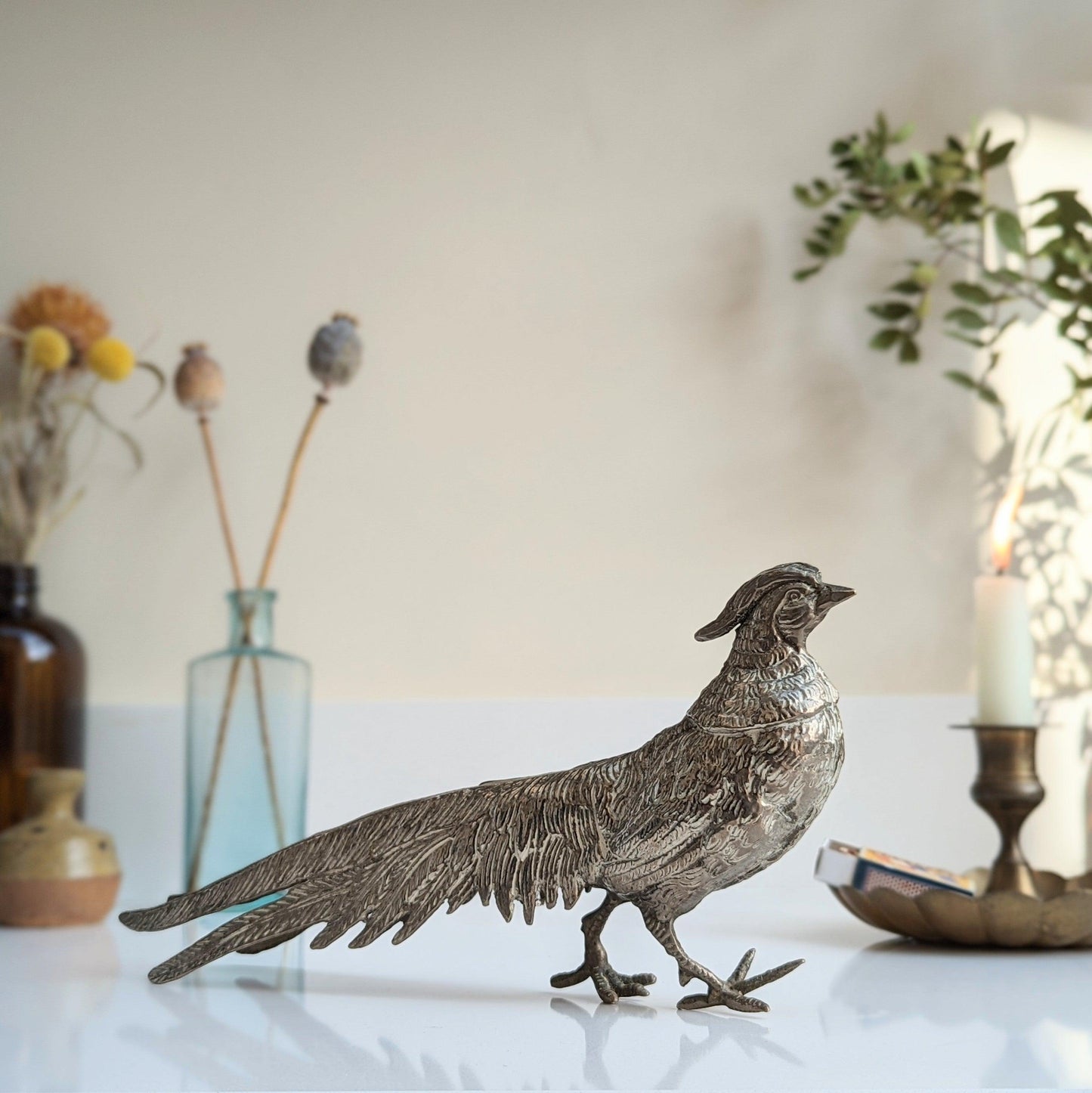 Metal Pheasant Menu Holders