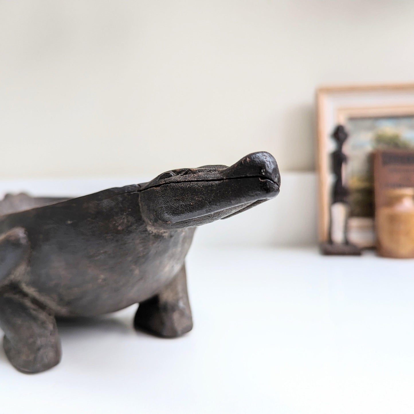 Wooden Crocodile Bowl