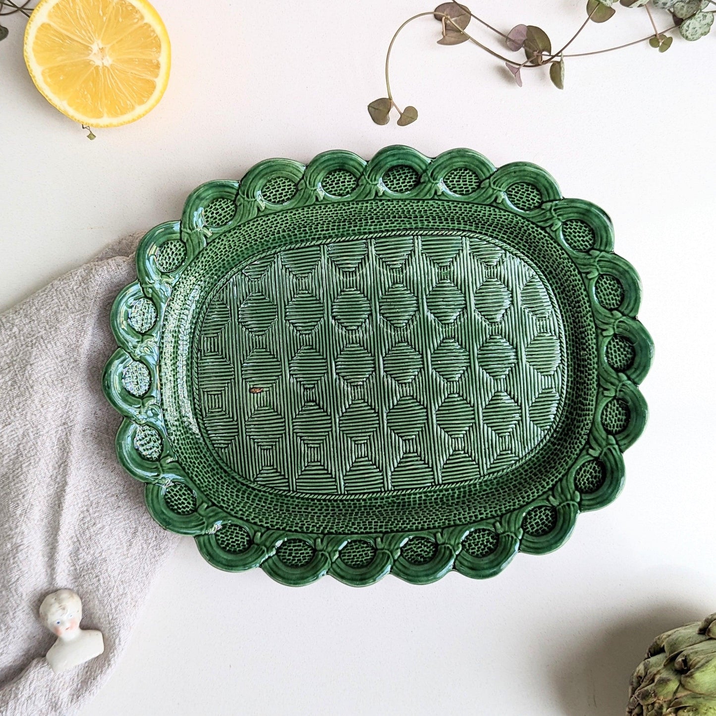 Green Woven Plate