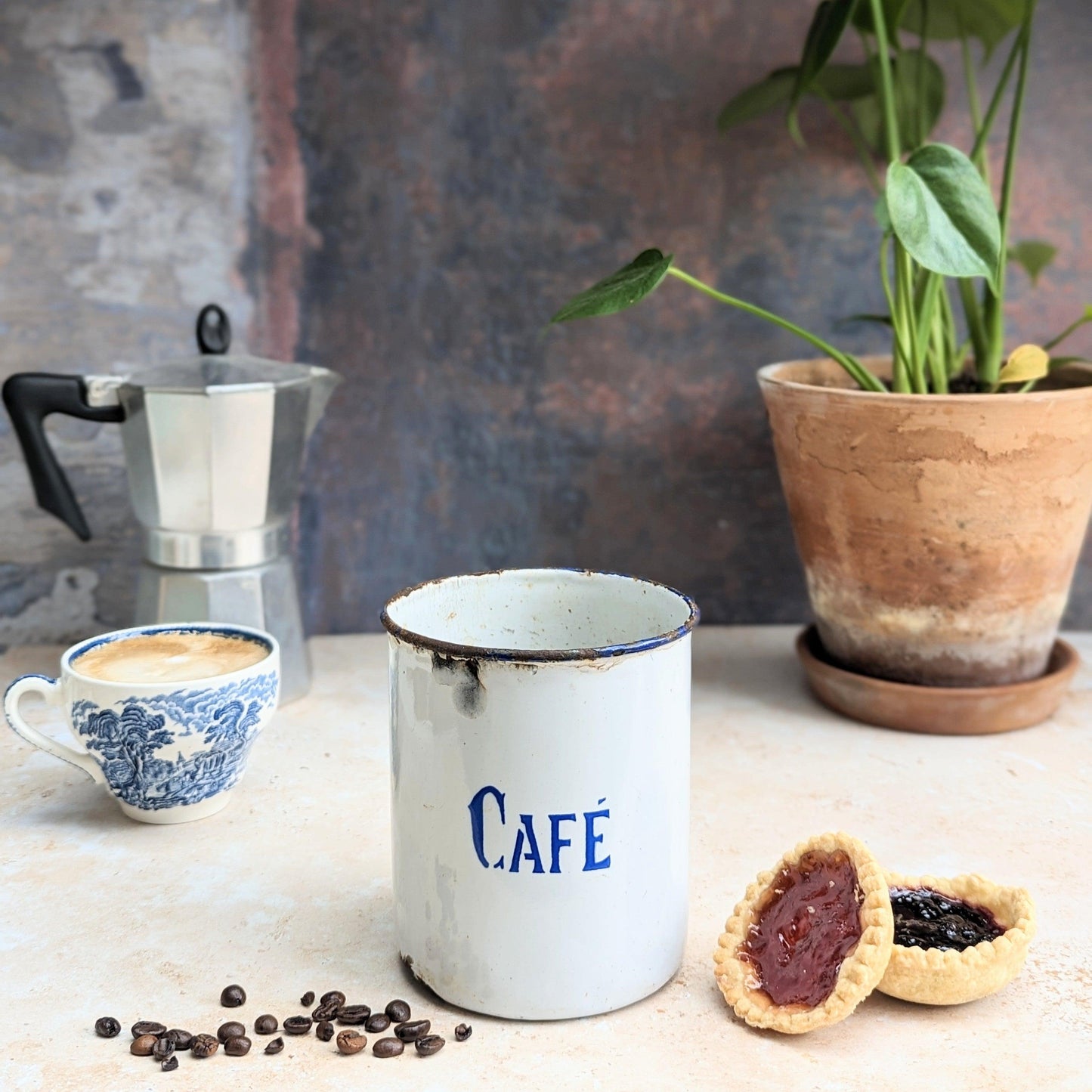 Enamel Coffee Canister