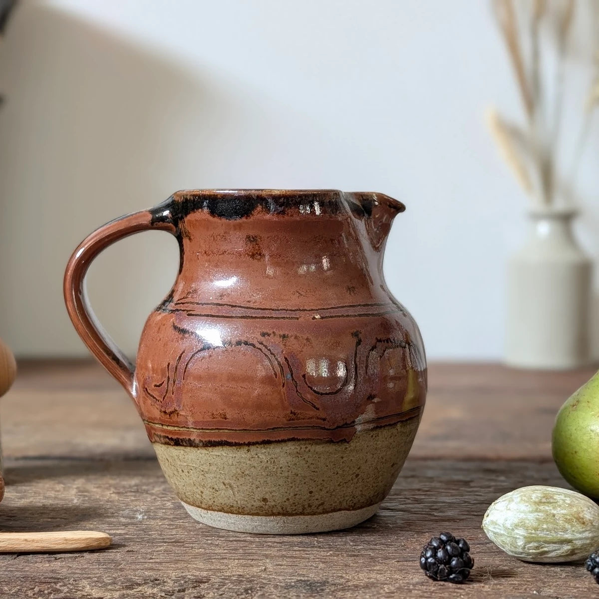 Winchcombe Pottery Rust and Cream Stoneware Jug