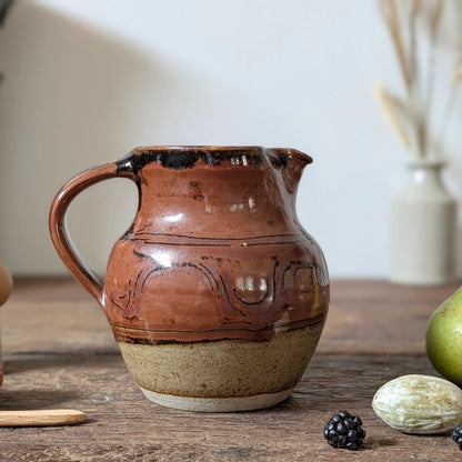 Winchcombe Pottery Rust and Cream Stoneware Jug